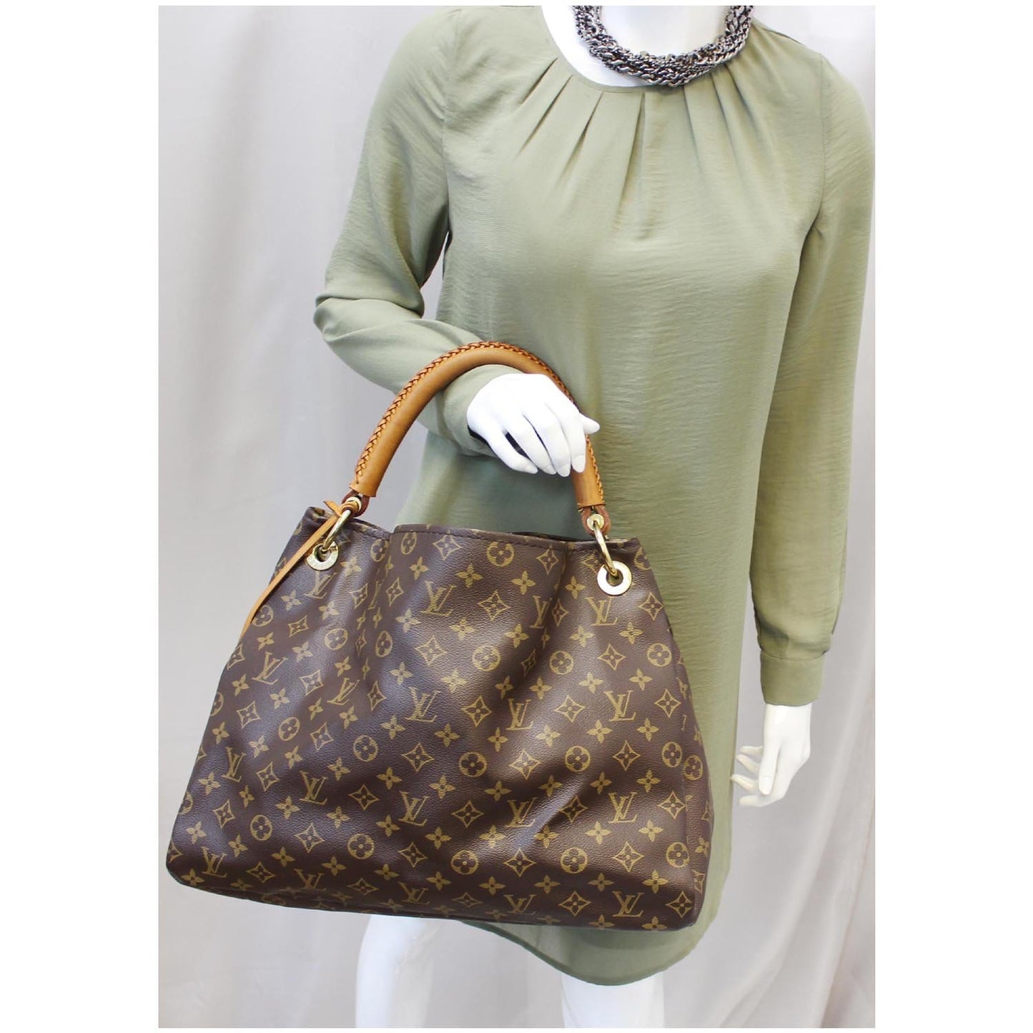 LOUIS VUITTON Artsy MM Monogram Canvas Shoulder Bag Brown