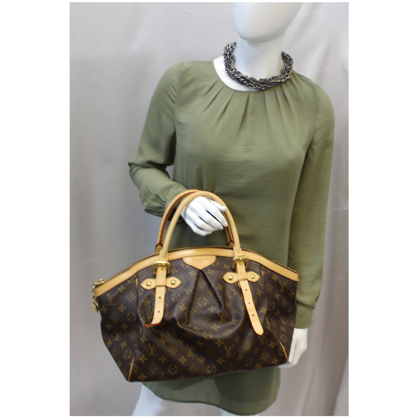 LOUIS VUITTON Tivoli GM Monogram Canvas Brown Shoulder Bag Brown