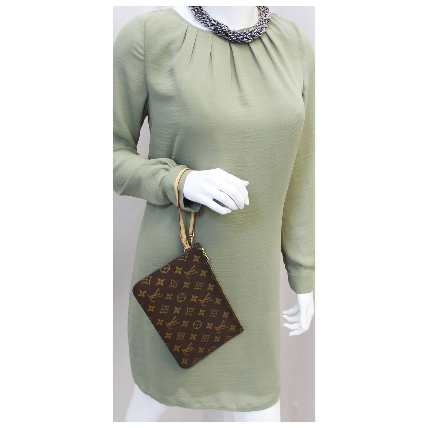 LOUIS VUITTON Pochette Wristlet Pouch Monogram Canvas Neverfull GM