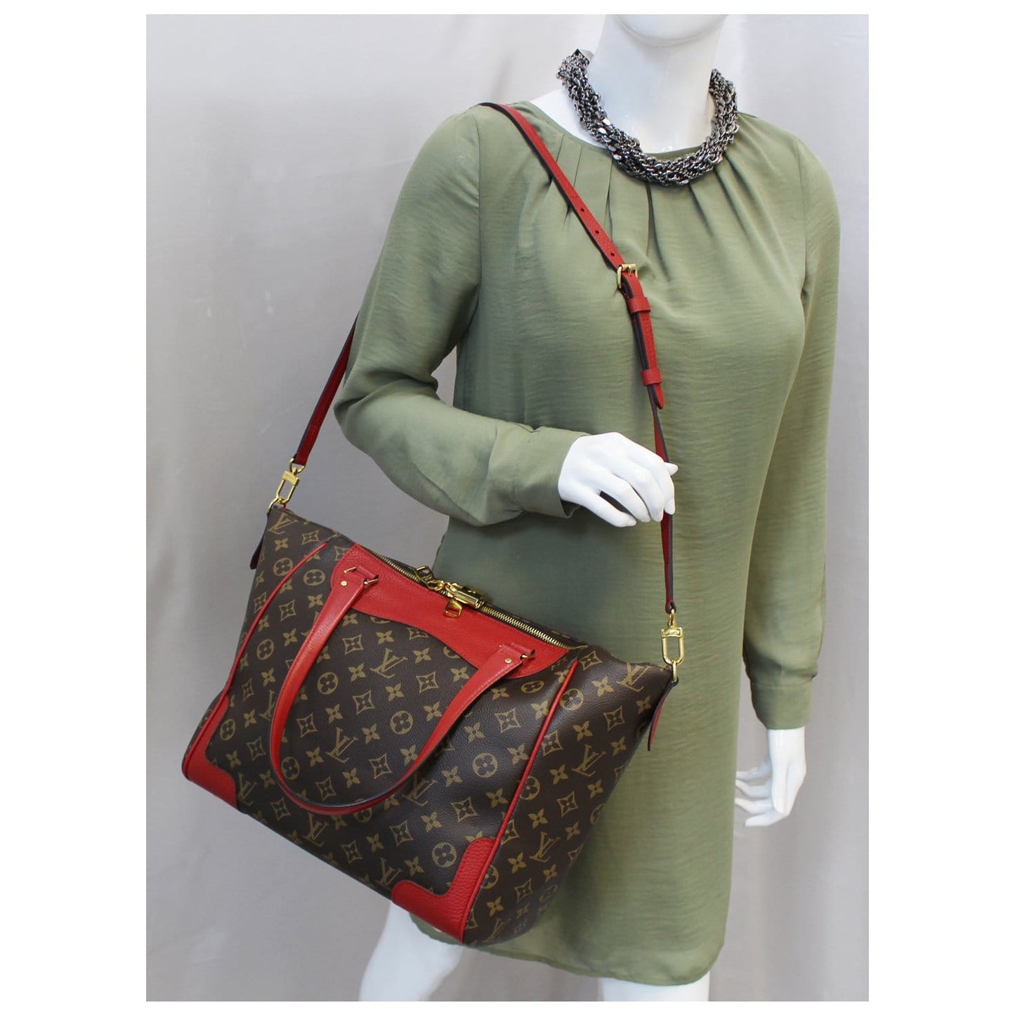 LOUIS VUITTON Estrela NM Monogram Canvas Shoulder Bag Cherry