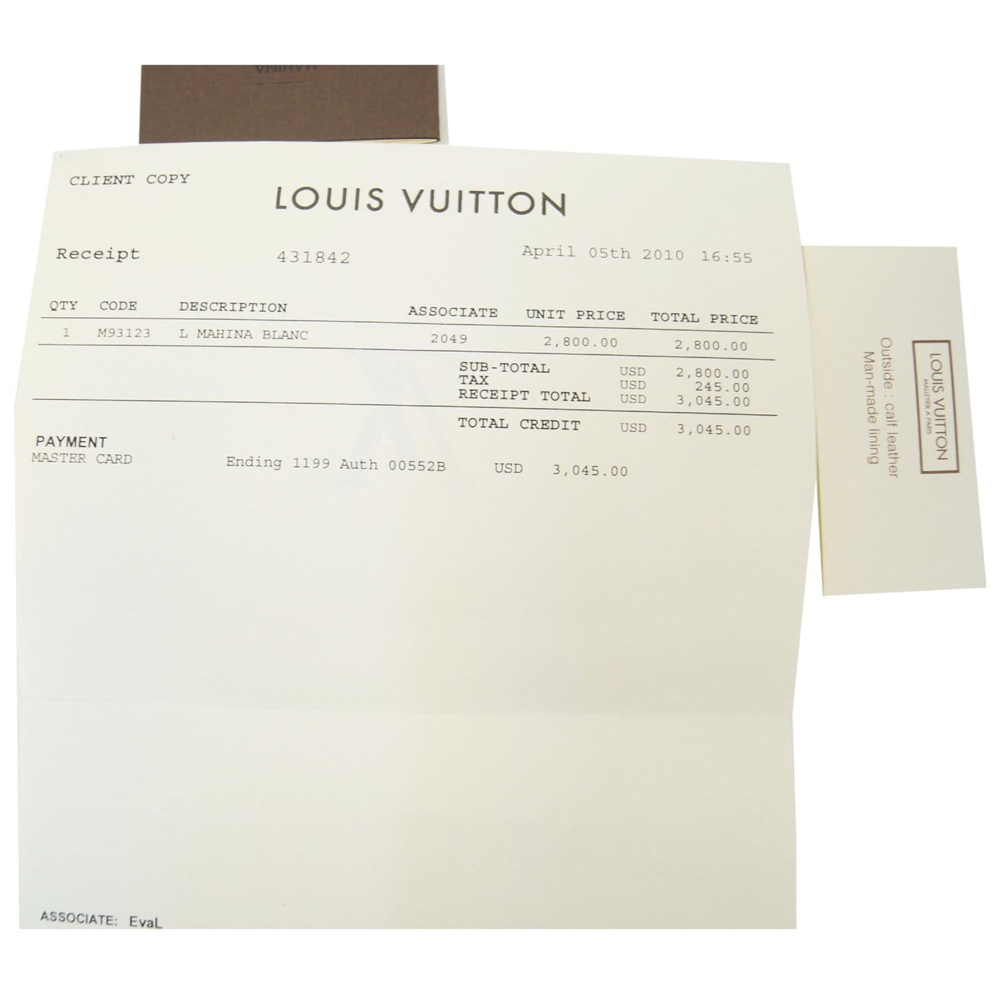 LOUIS VUITTON Mahina L Monogram Leather Shoulder Bag White