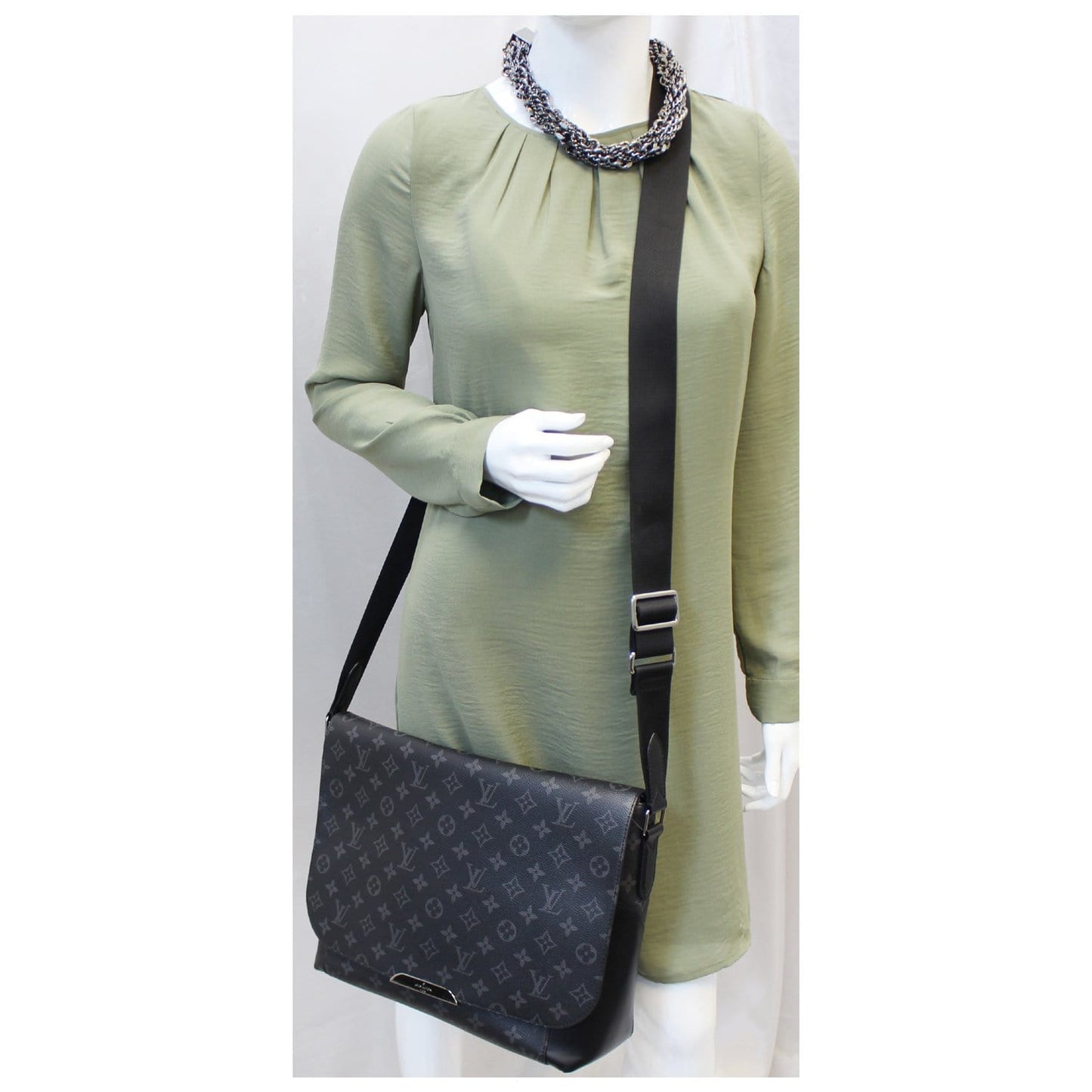 LOUIS VUITTON Explorer MM Monogram Eclipse Messenger Crossbody Bag