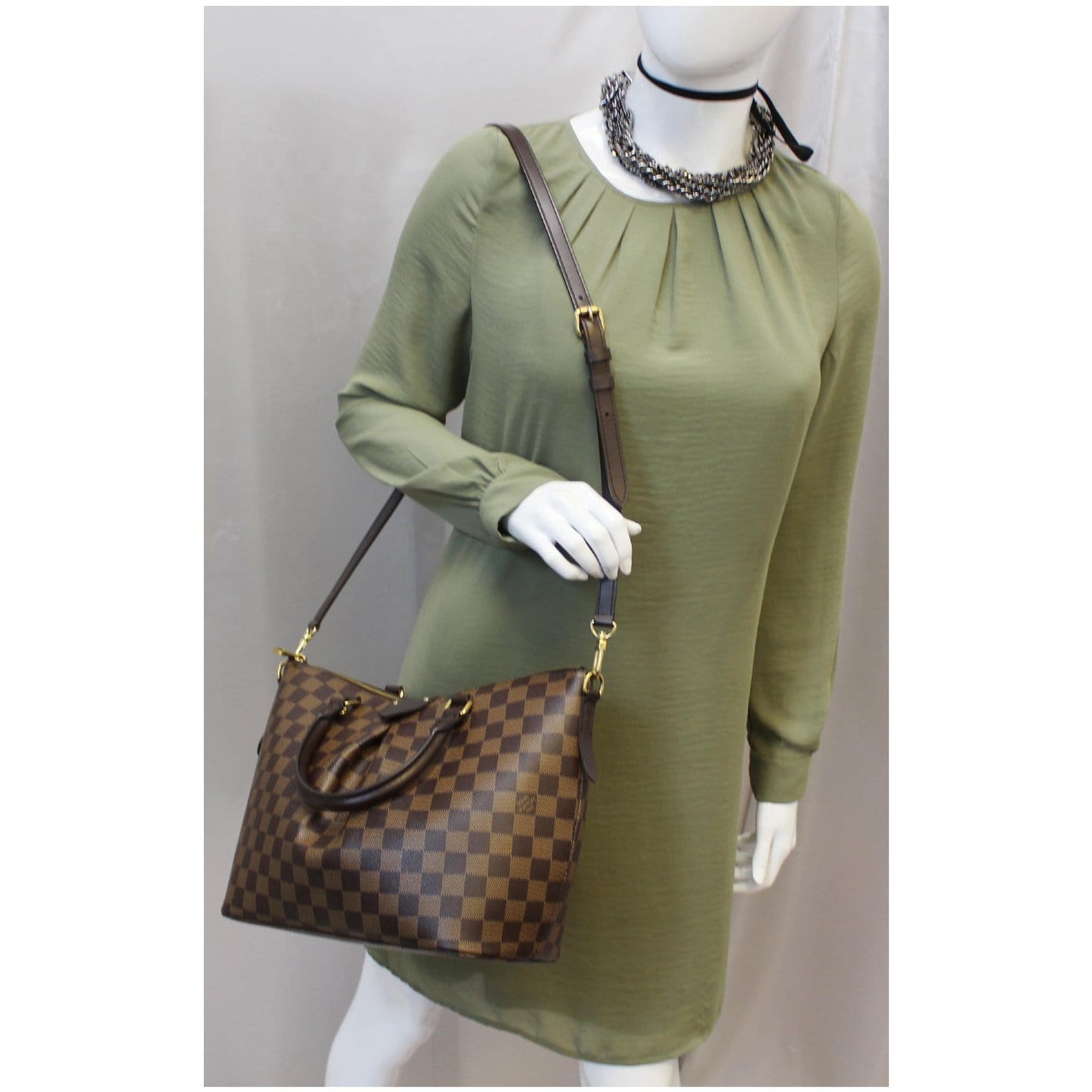 LOUIS VUITTON Siena PM Damier Ebene Shoulder Bag Brown