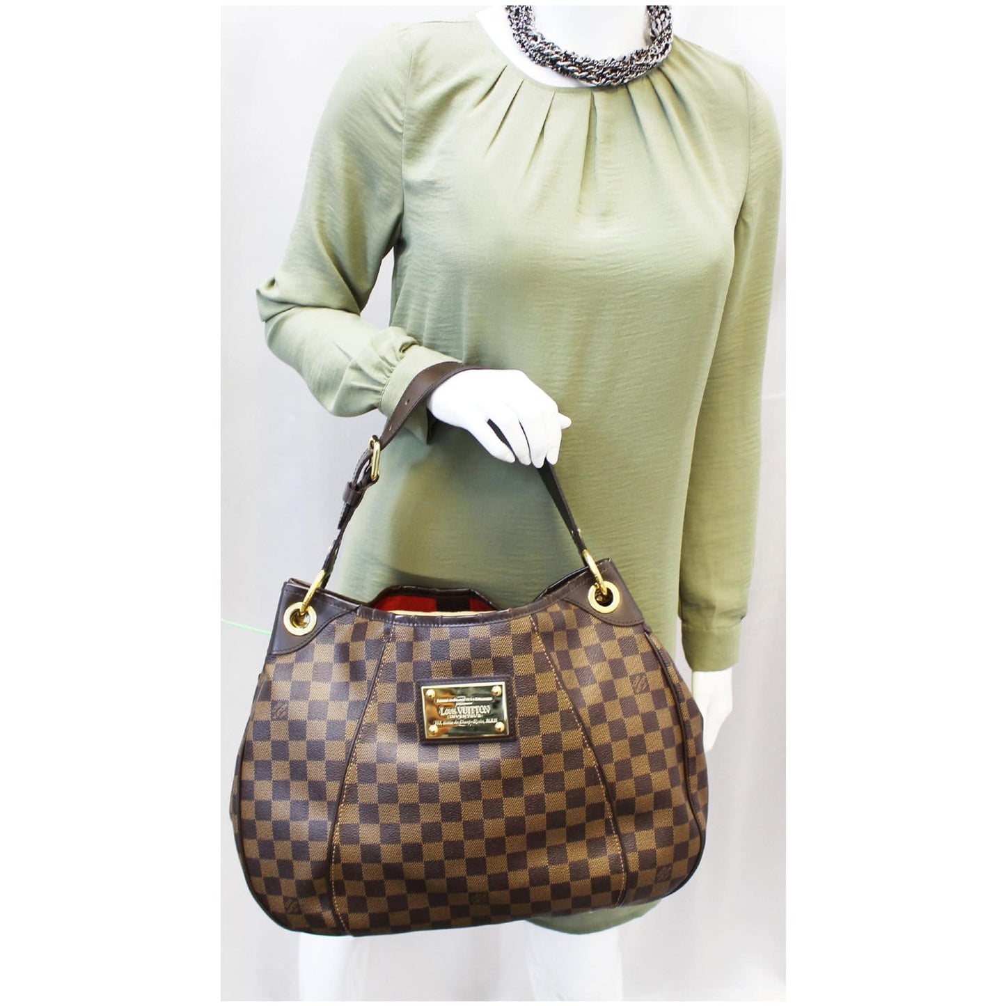 LOUIS VUITTON Galliera PM Damier Ebene Shoulder Bag Brown