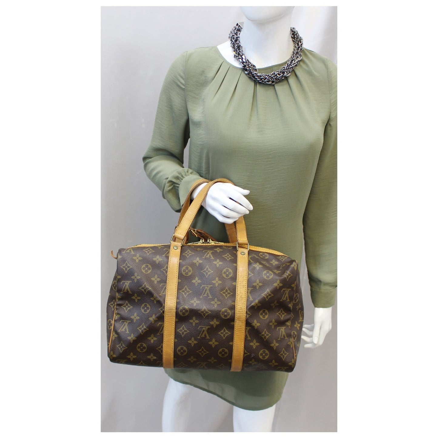 LOUIS VUITTON Monogram Canvas Sac Souple 35 Boston Bag
