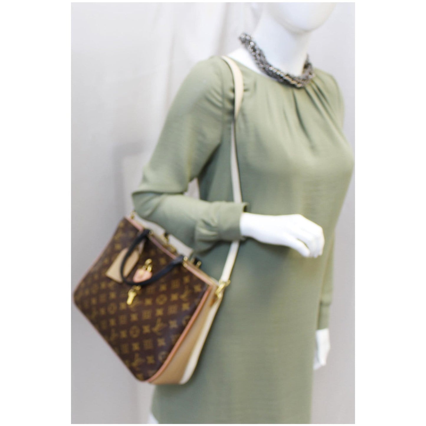 LOUIS VUITTON Millefeuille Monogram Canvas Shoulder Bag Brown