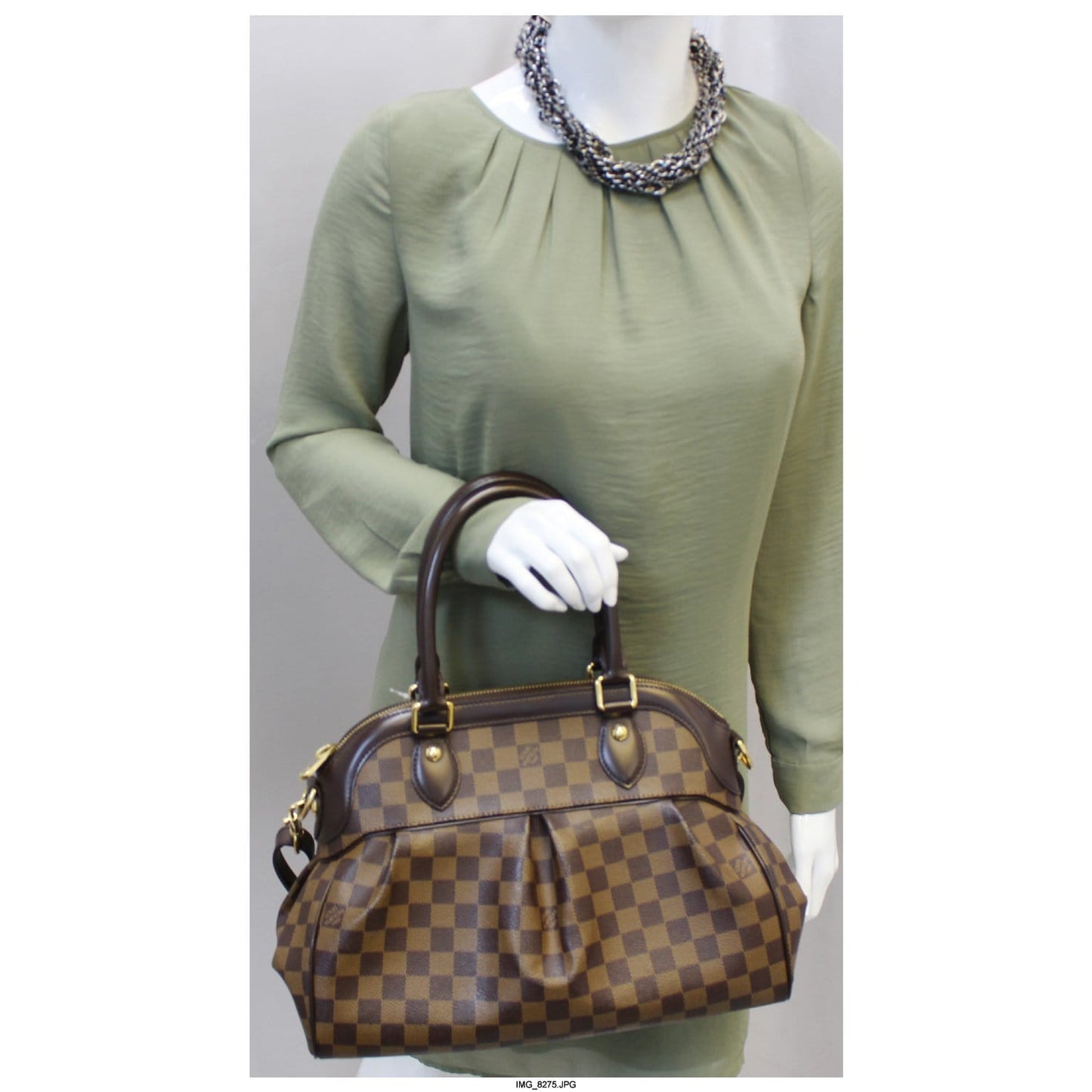 LOUIS VUITTON Trevi PM Damier Ebene Brown Shoulder Bag
