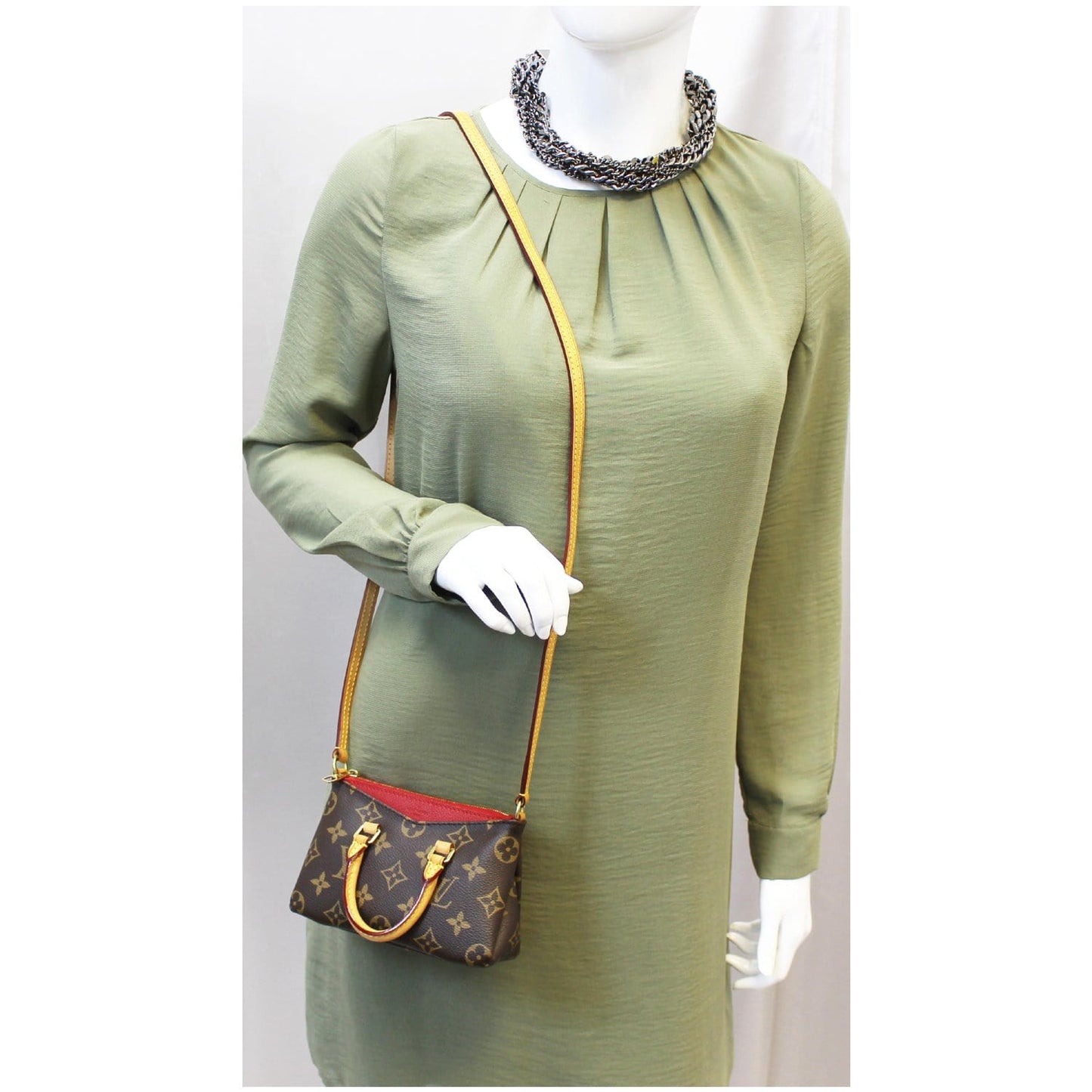 LOUIS VUITTON Nano Pallas Monogram Canvas Shoulder Crossbody Bag Brown - 20% OFF