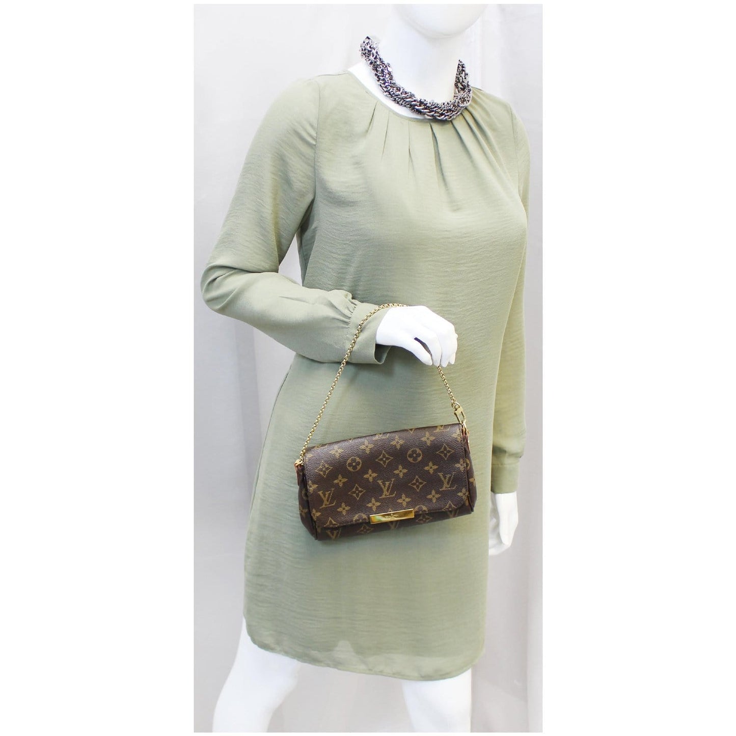 LOUIS VUITTON Favorite PM Monogram Canvas Crossbody Bag Brown