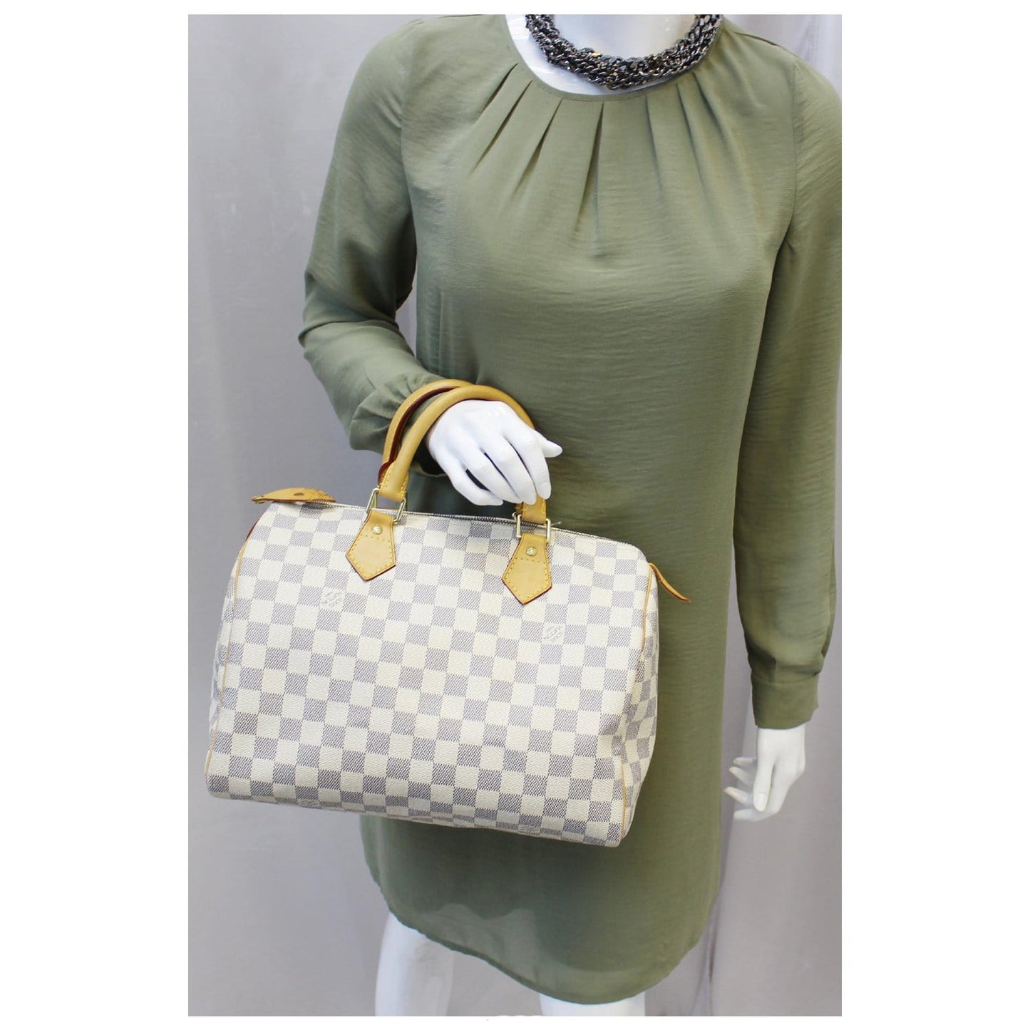 LOUIS VUITTON Speedy 30 Damier Azur Satchel Handbag
