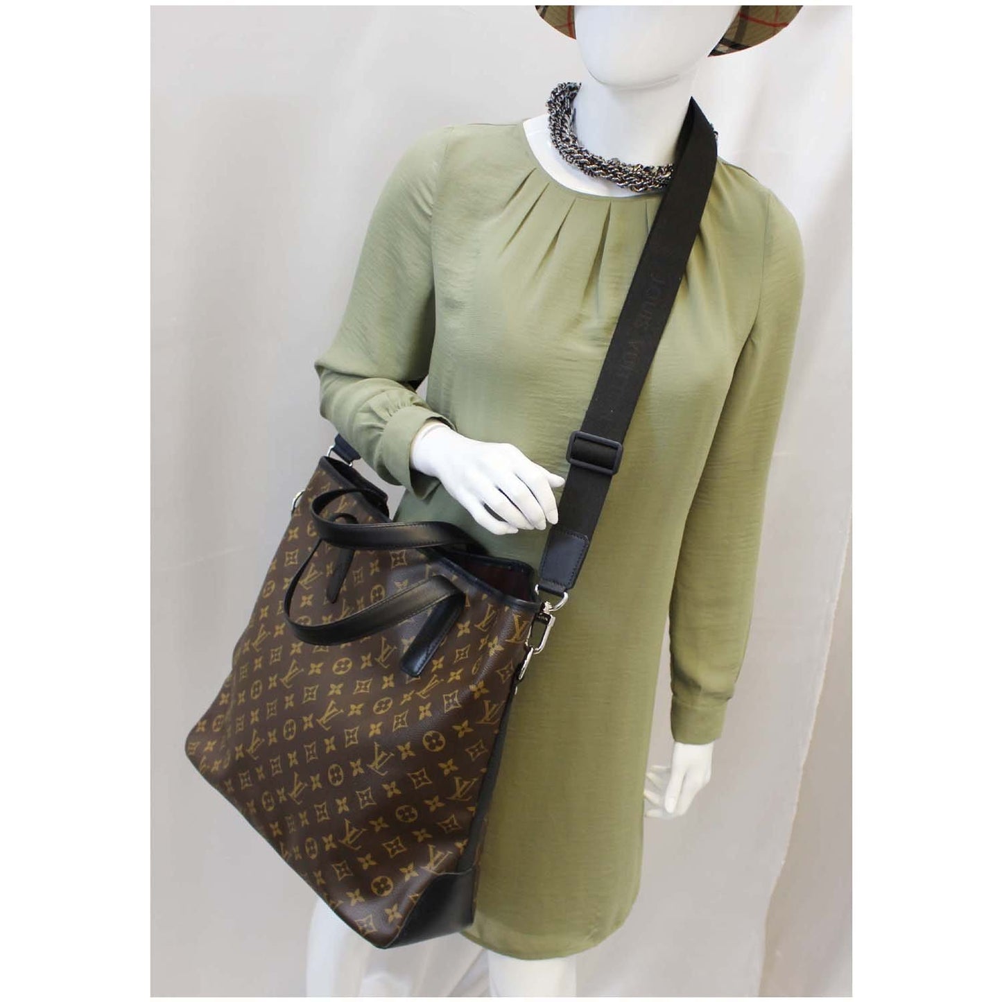 LOUIS VUITTON Davis Monogram Macassar Canvas Tote Shoulder Bag Brown