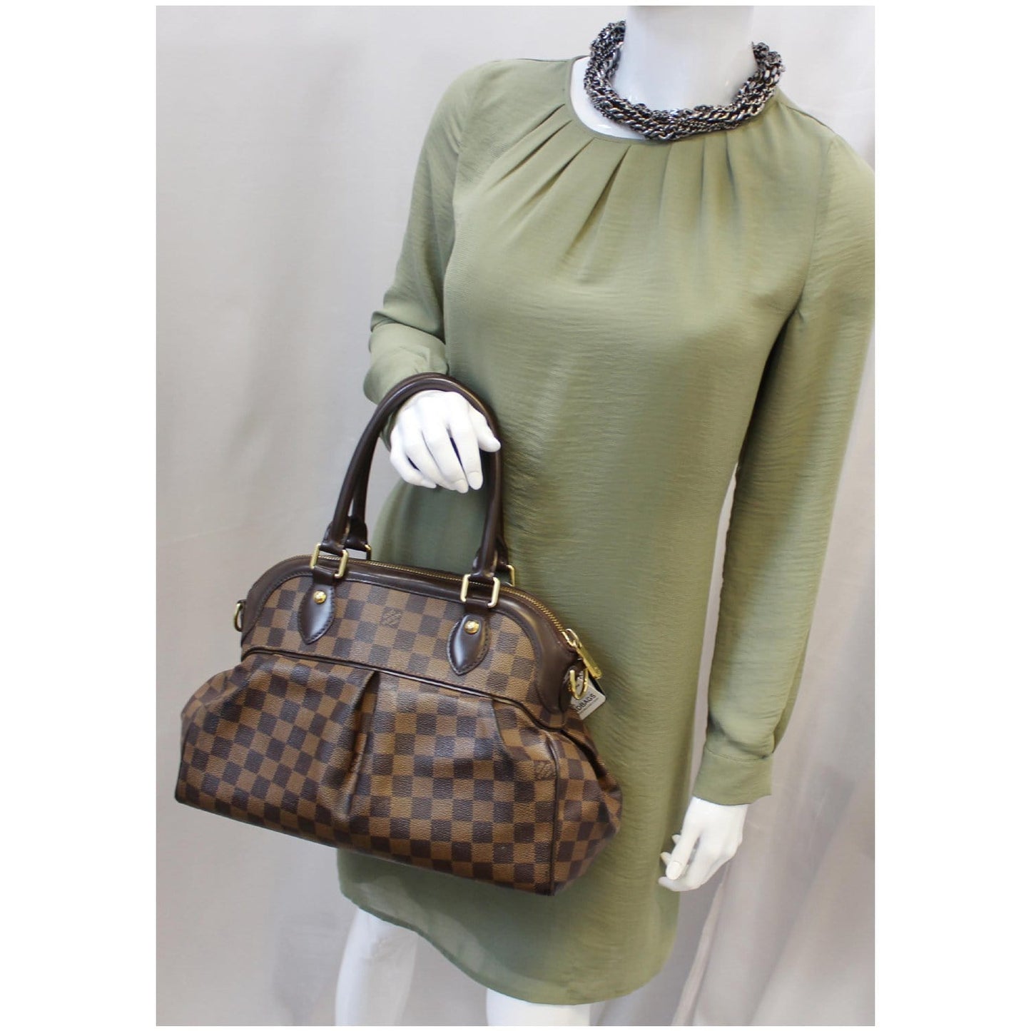 LOUIS VUITTON Trevi PM Damier Ebene Shoulder Bag Brown