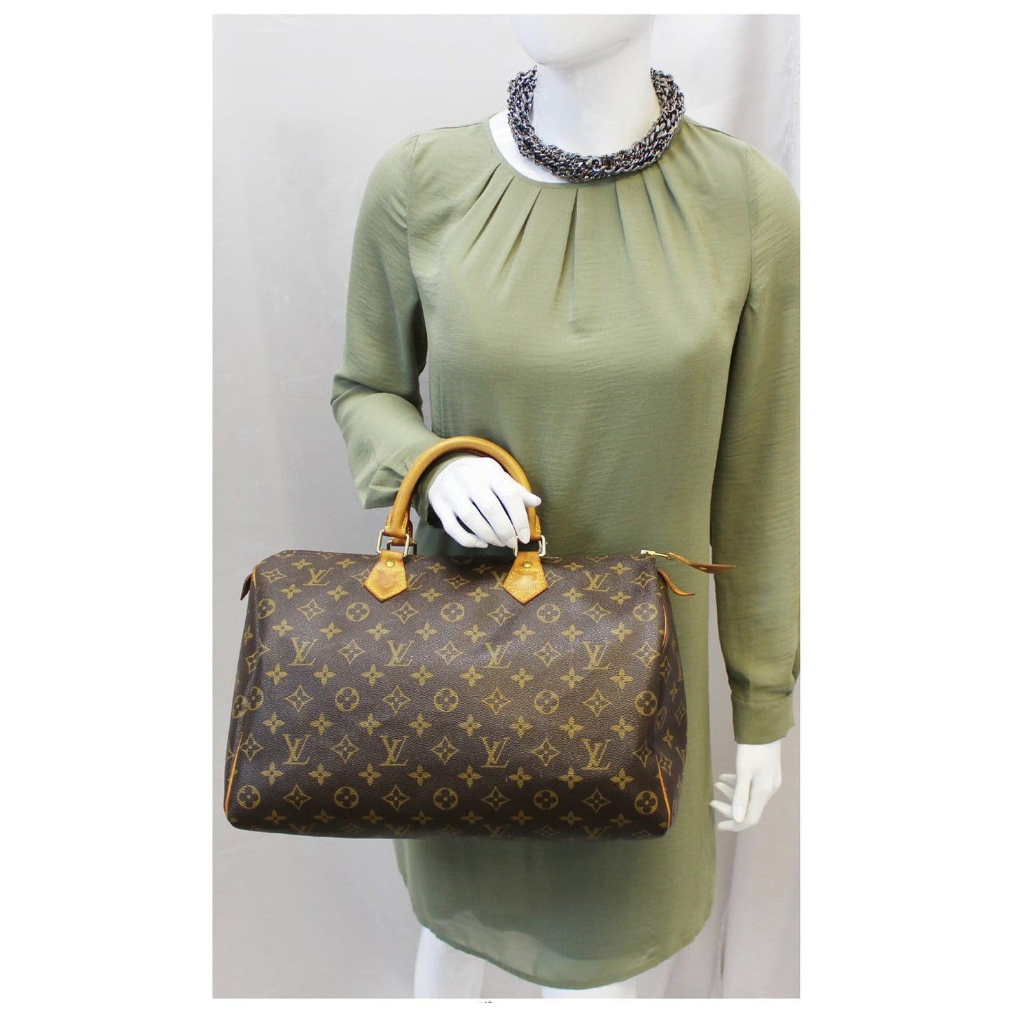 LOUIS VUITTON Speedy 35 Monogram Canvas Satchel Bag