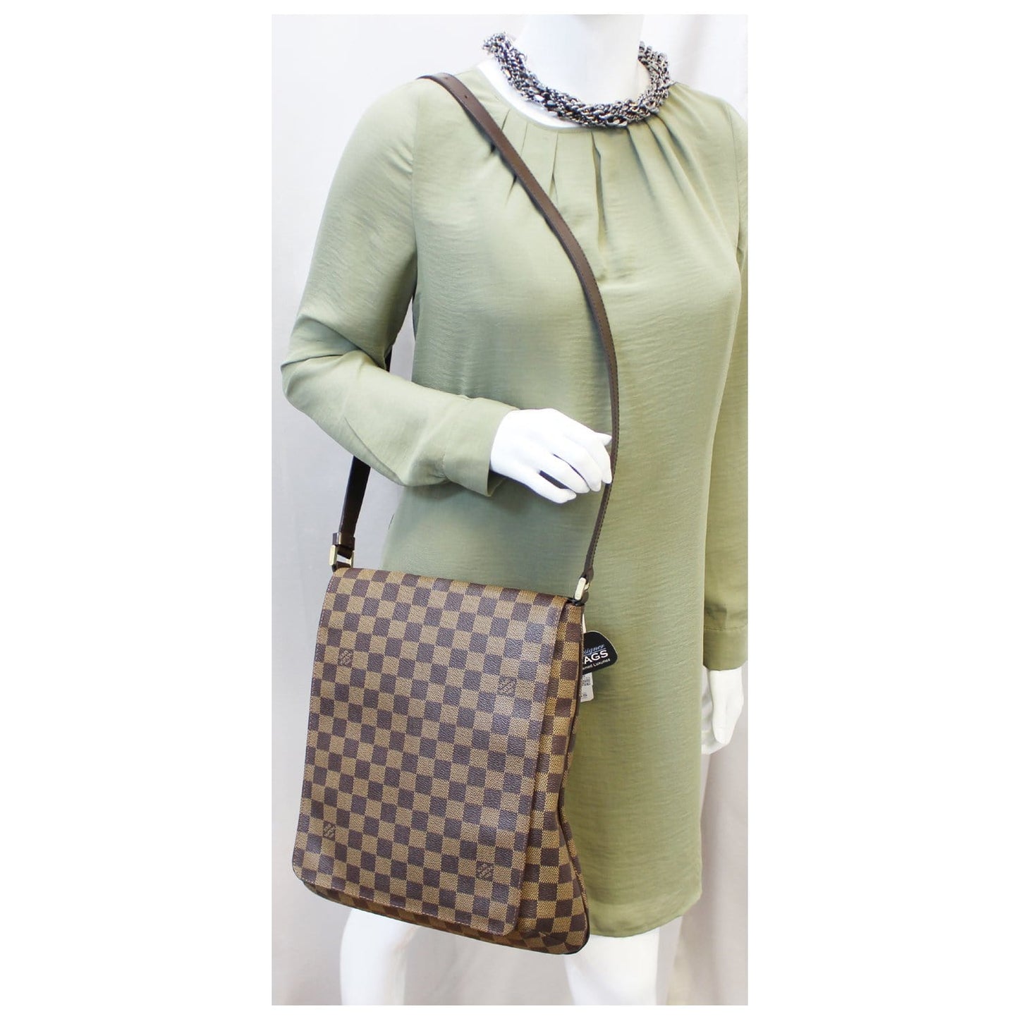 LOUIS VUITTON Musette Salsa GM Damier Ebene Crossbody Bag
