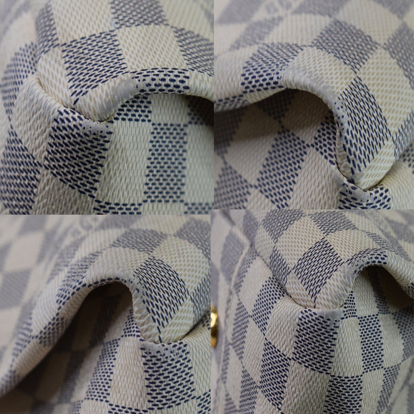 LOUIS VUITTON Artsy MM Damier Azur Shoulder Bag White