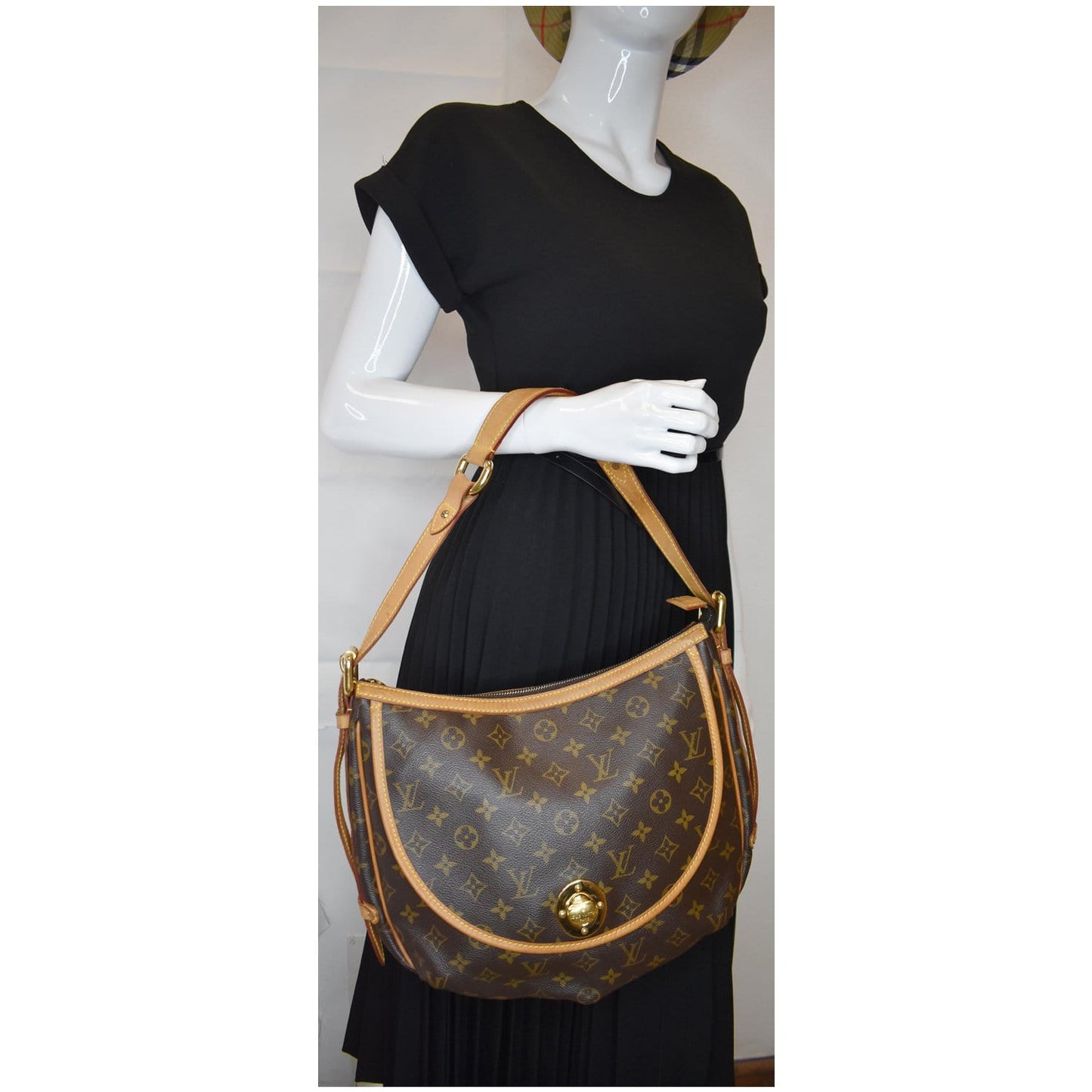 LOUIS VUITTON Tulum GM Monogram Canvas Shoulder Bag Brown