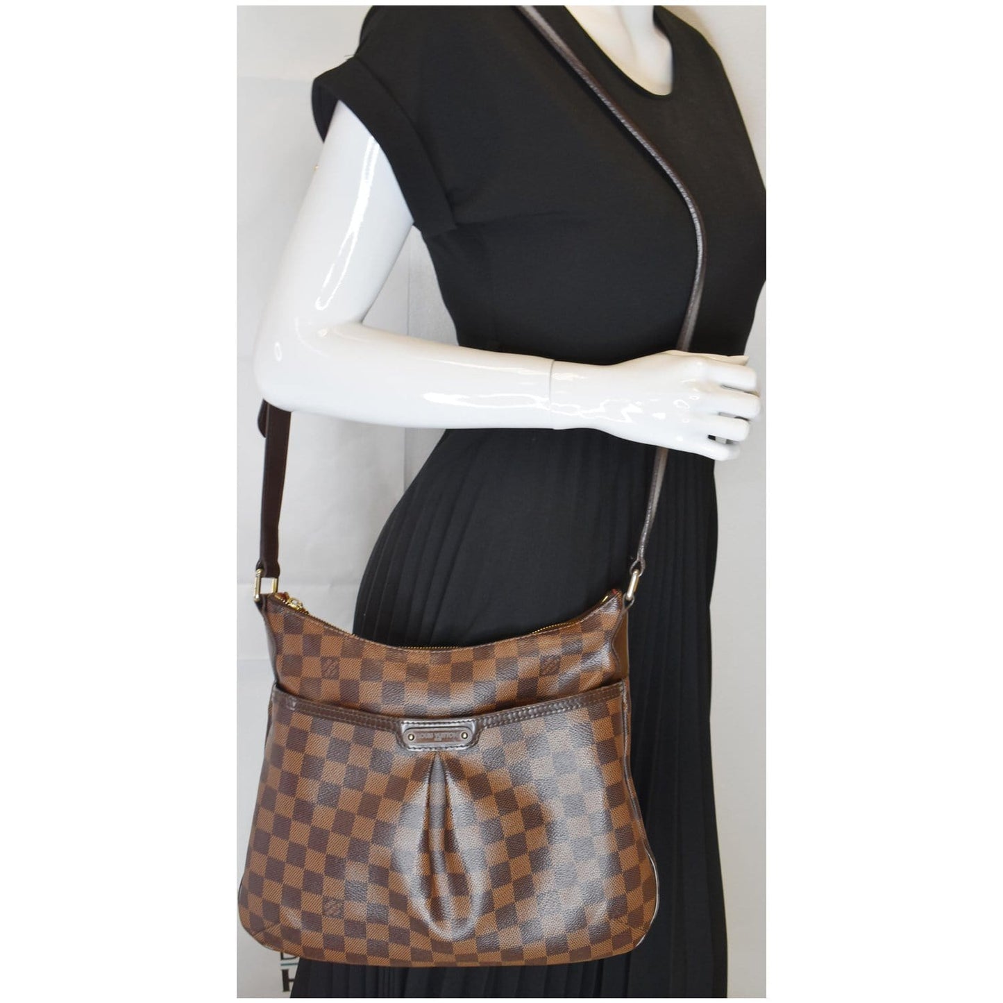 LOUIS VUITTON Bloomsbury PM Damier Ebene Crossbody Bag Brown
