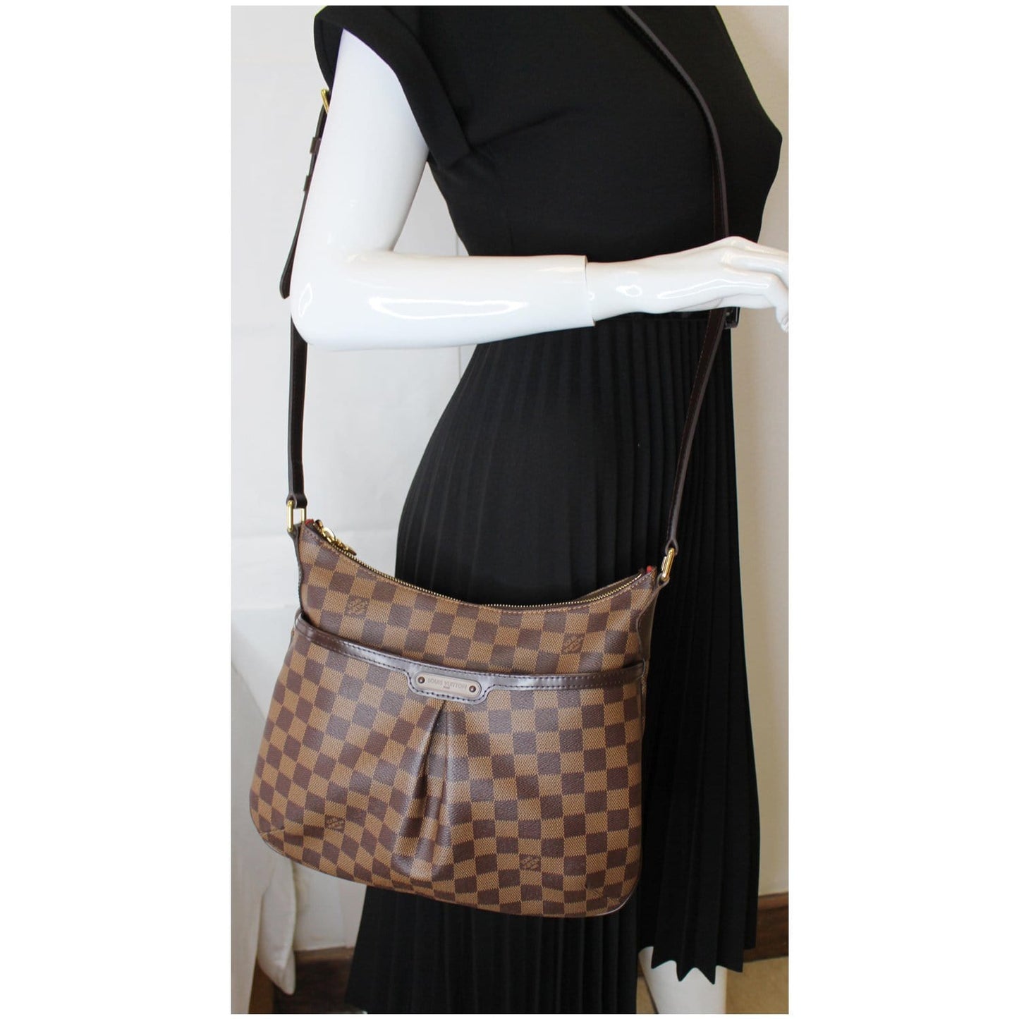 LOUIS VUITTON Bloomsbury PM Damier Ebene Crossbody Bag Brown