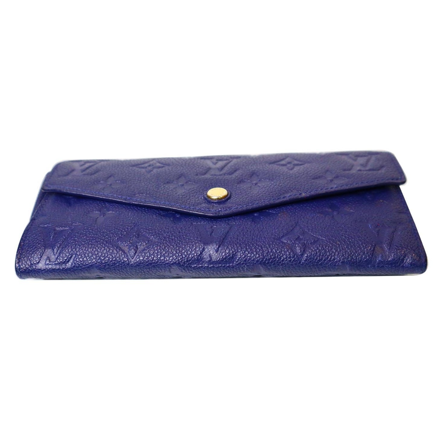 LOUIS VUITTON Curieuse Monogram Empreinte Leather Wallet Blue