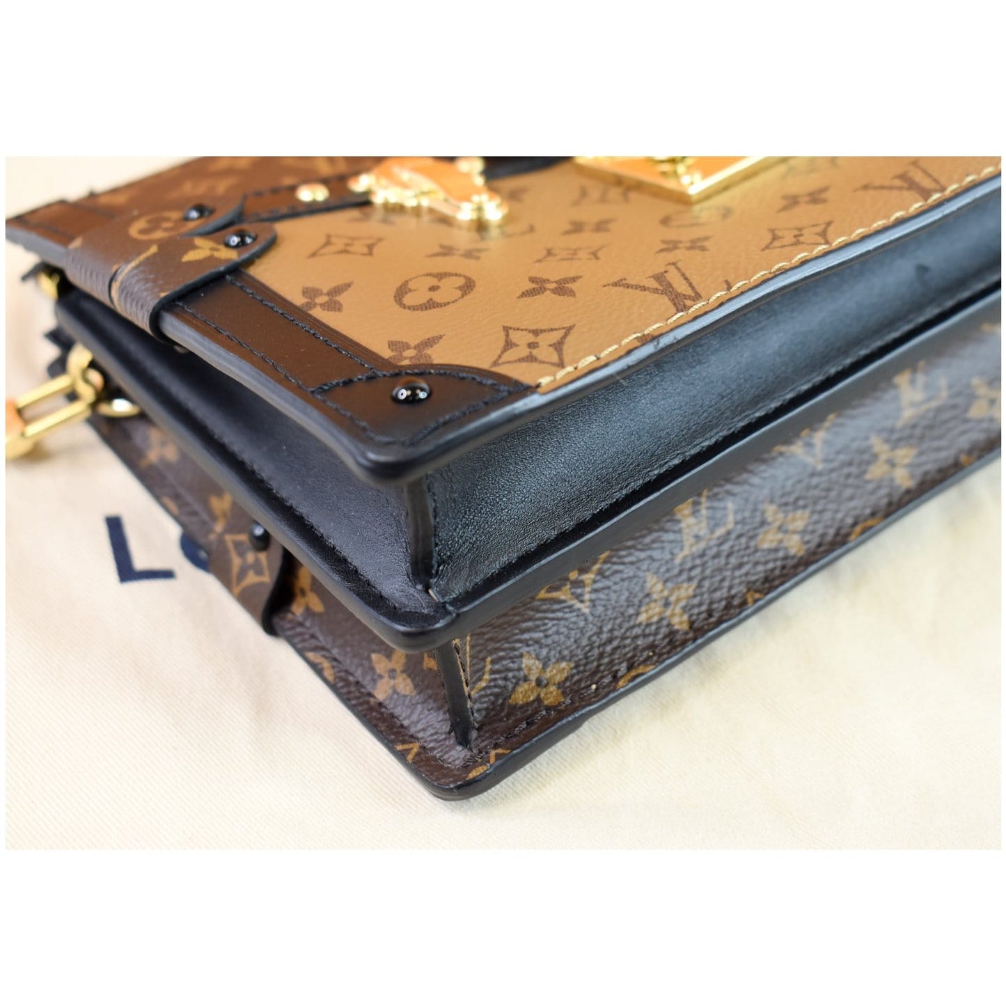 LOUIS VUITTON Petit Soft Malle Reverse Monogram Clutch Shoulder Bag Brown - 15% OFF