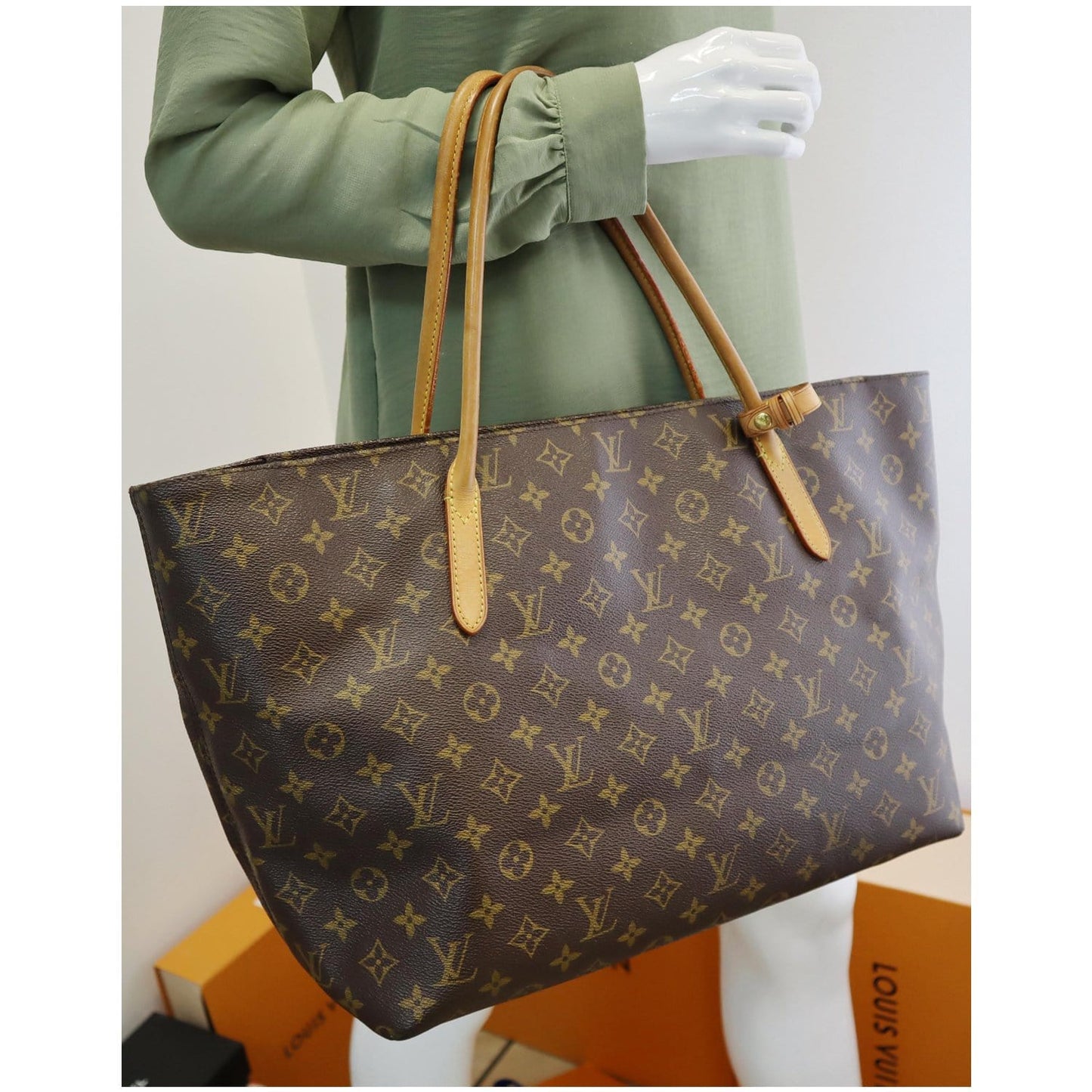 LOUIS VUITTON Monogram Canvas Raspail MM Shoulder Bag Brown