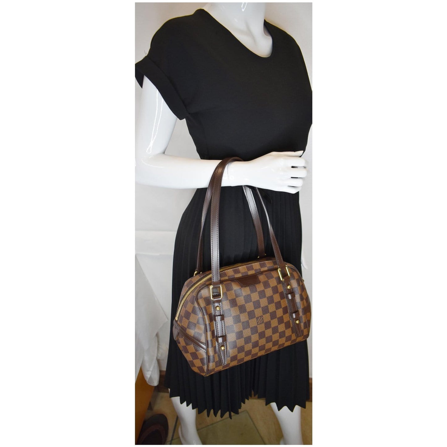 LOUIS VUITTON Rivington PM Damier Ebene Shoulder Bag Brown - 20% OFF