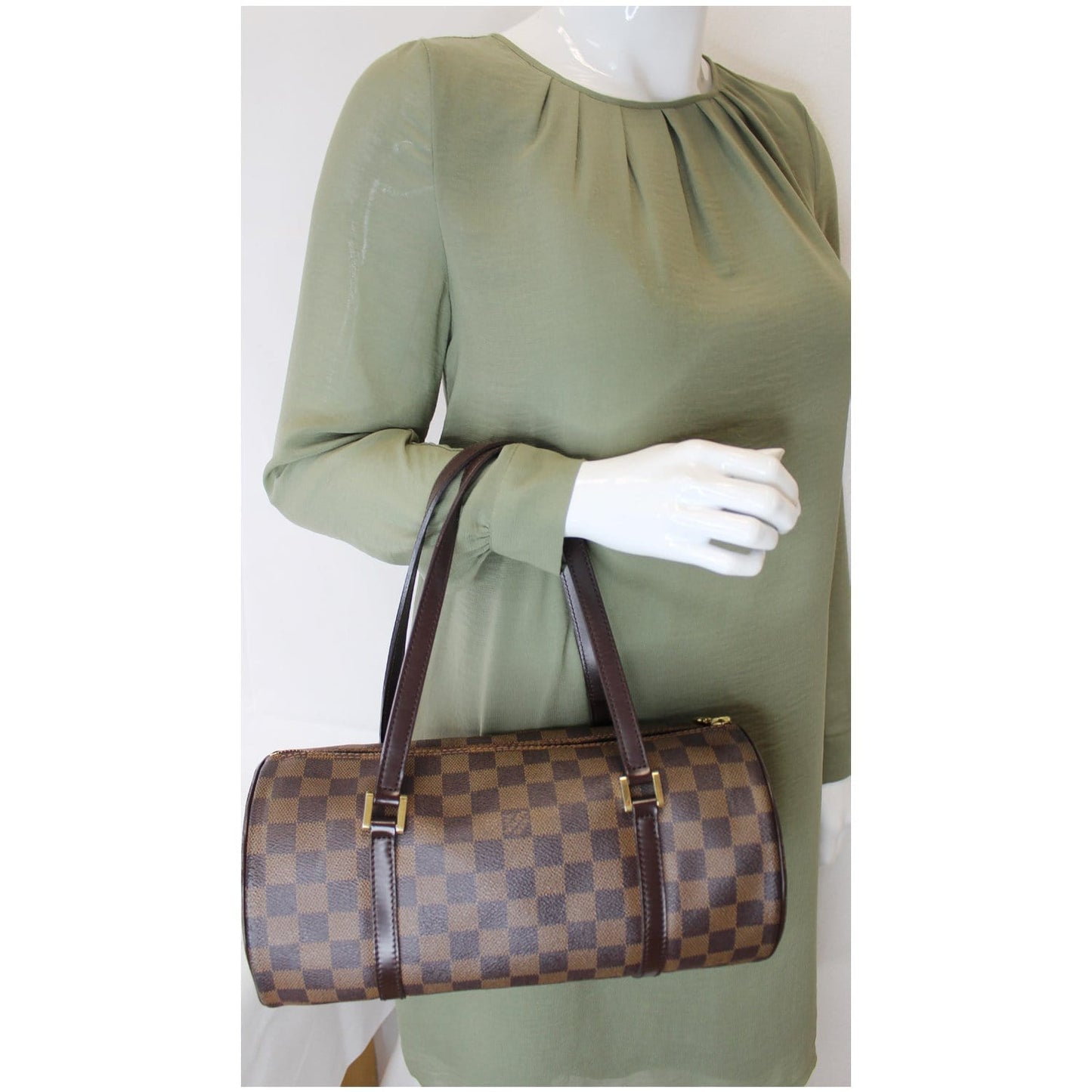 LOUIS VUITTON Papillon 30 Damier Ebene Shoulder Handbag Brown