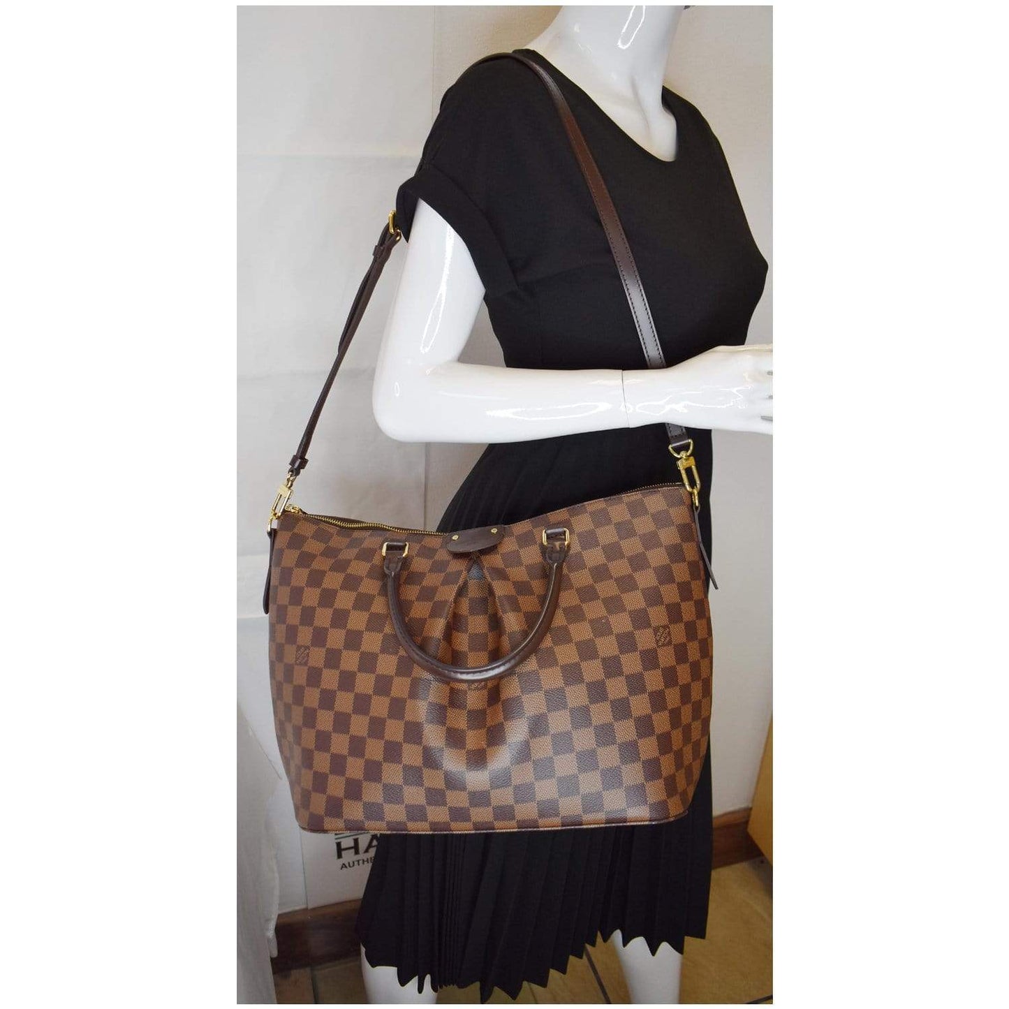 LOUIS VUITTON Siena GM Damier Ebene Shoulder Bag Brown