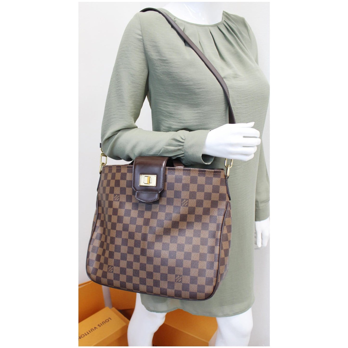 LOUIS VUITTON Cabas Rosebery Damier Ebene Shoulder Bag Brown - 25% OFF