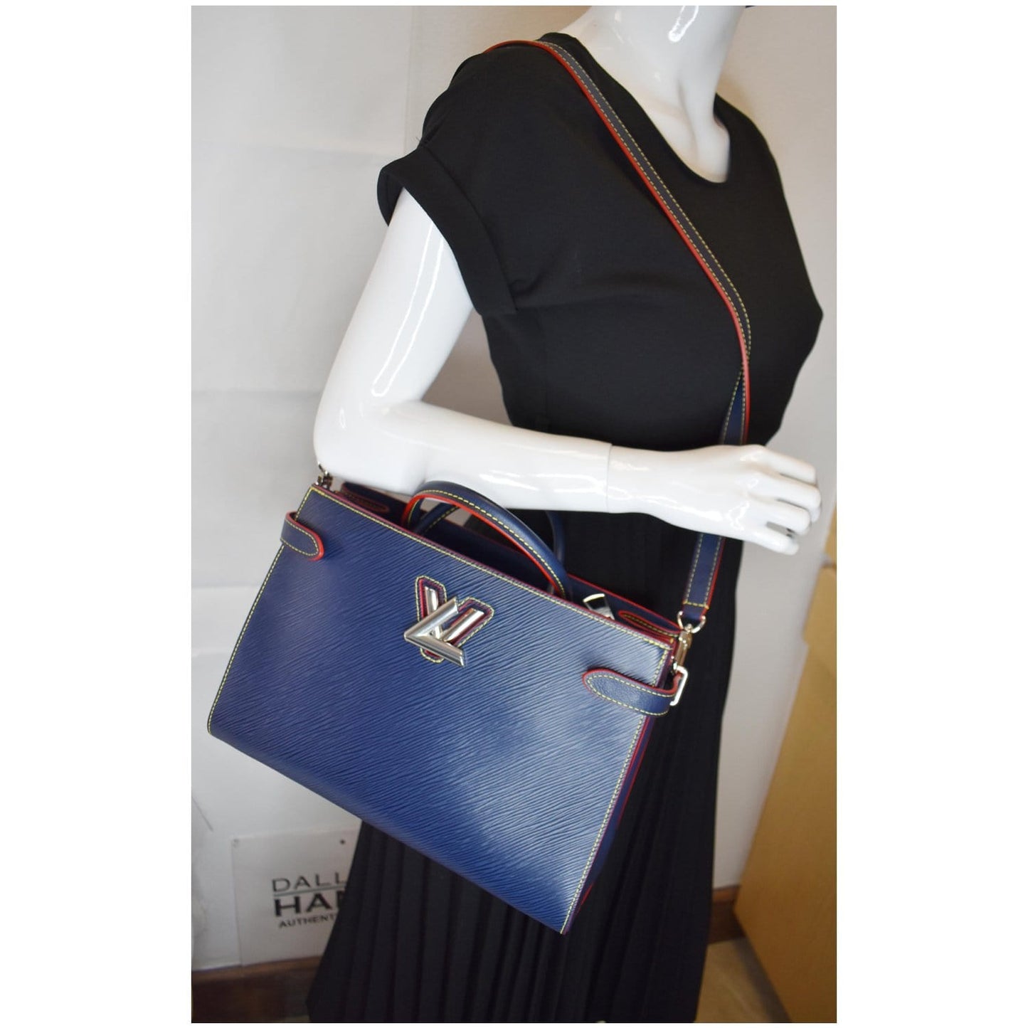 LOUIS VUITTON Twist Epi Leather 2Way Tote Bag Indigo