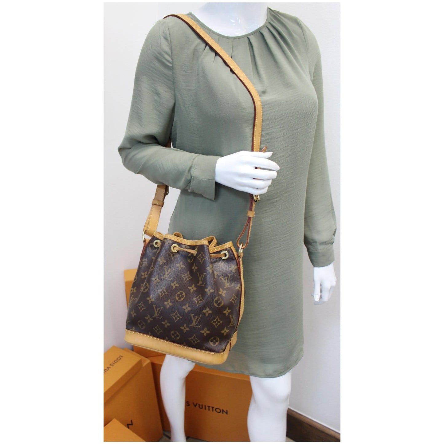 LOUIS VUITTON Noe BB Monogram Canvas Shoulder Bag Brown - 20% OFF