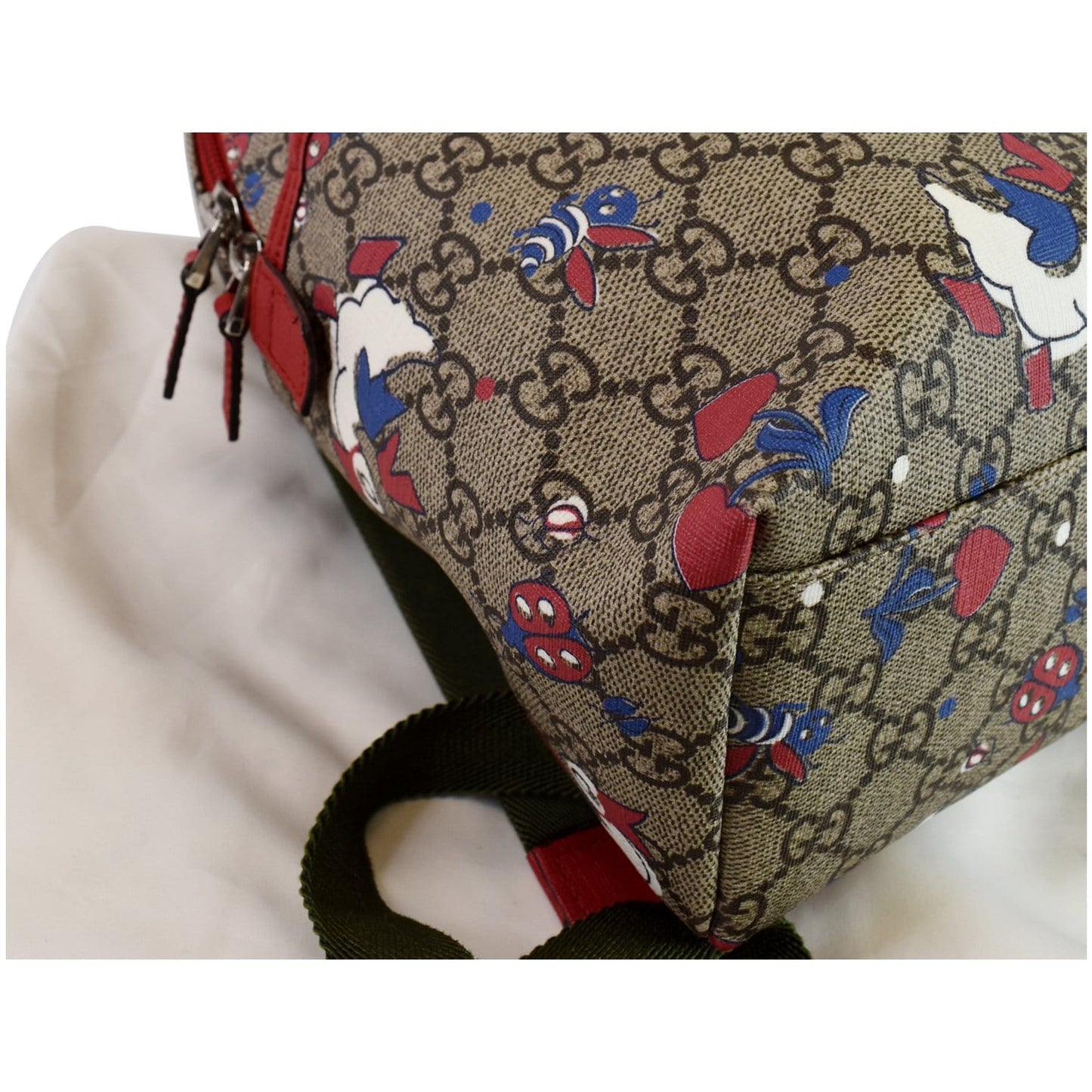 GUCCI Children's Duck Printed GG Coated Canvas Backpack Biege