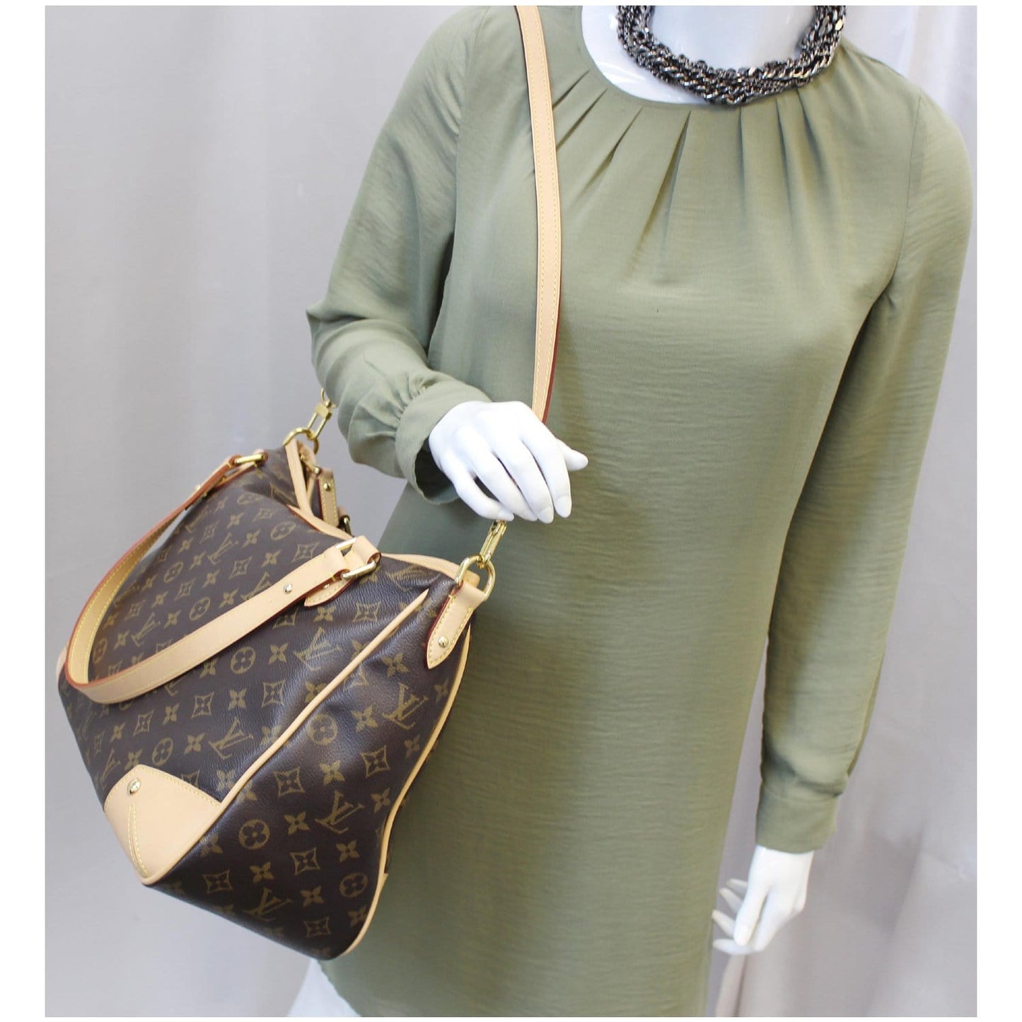 LOUIS VUITTON Estrela MM Monogram Canvas Shoulder Bag Brown