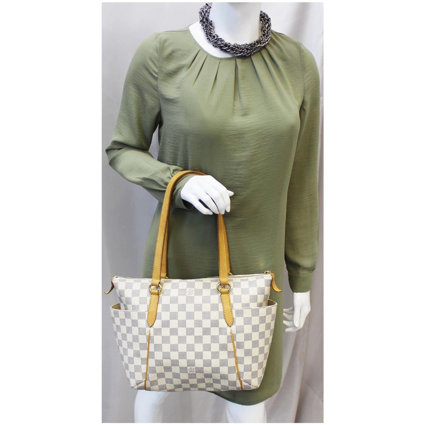 LOUIS VUITTON Totally PM Damier Azur Shoulder Bag White - 20% OFF