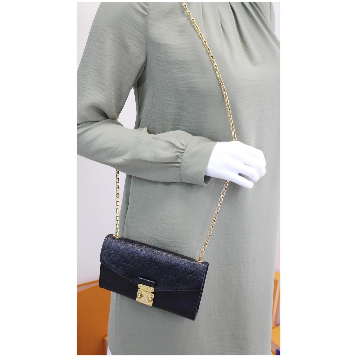 LOUIS VUITTON St Germain Pochette Empreinte Leather Shoulder Bag Black - 15% OFF