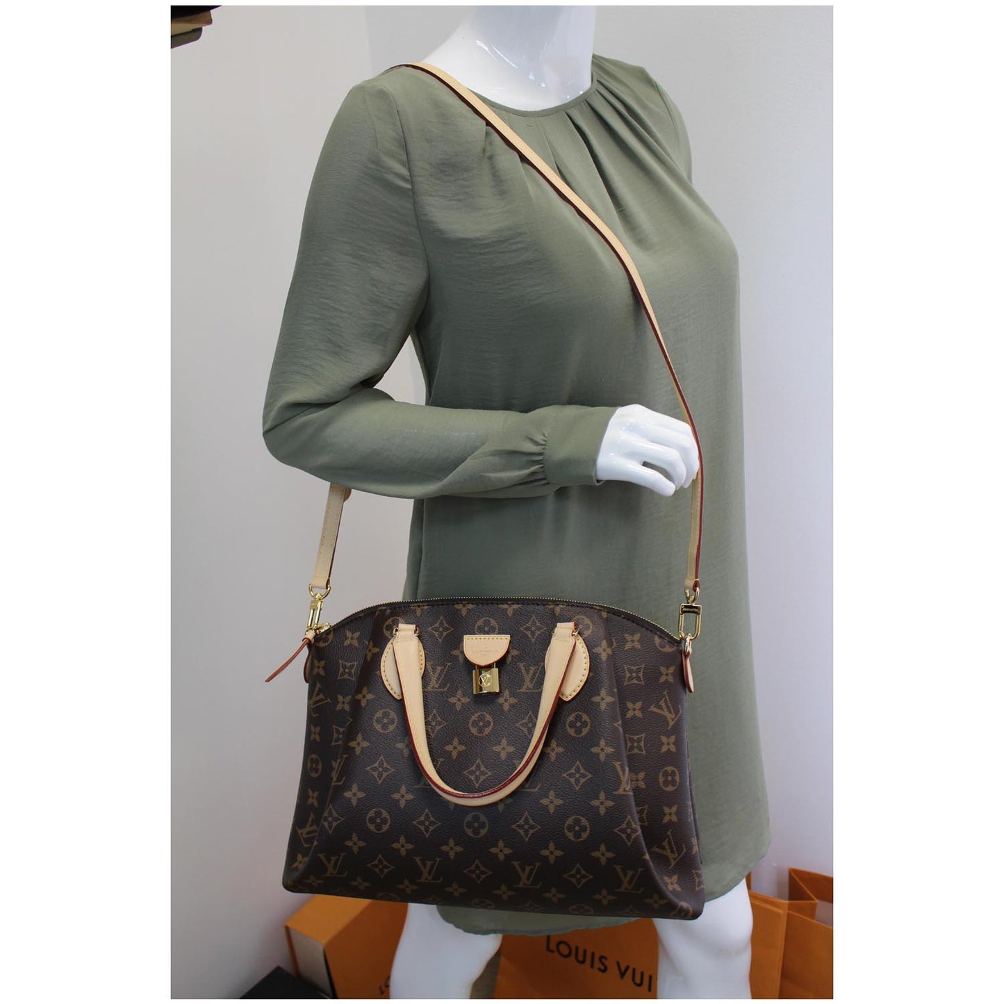 LOUIS VUITTON Rivoli MM Monogram Canvas 2WAY Shoulder Bag Brown