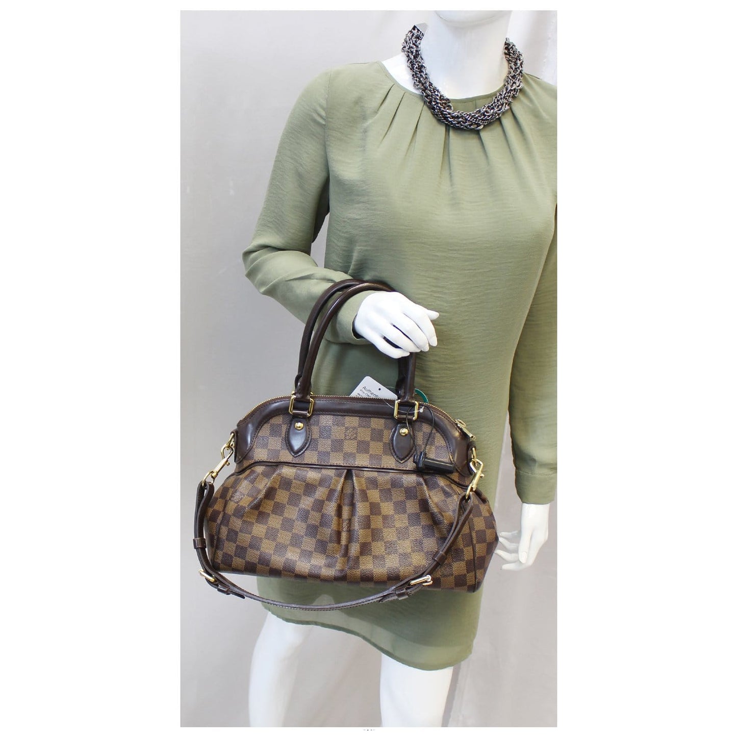 LOUIS VUITTON Trevi PM Damier Ebene Brown Shoulder Bag