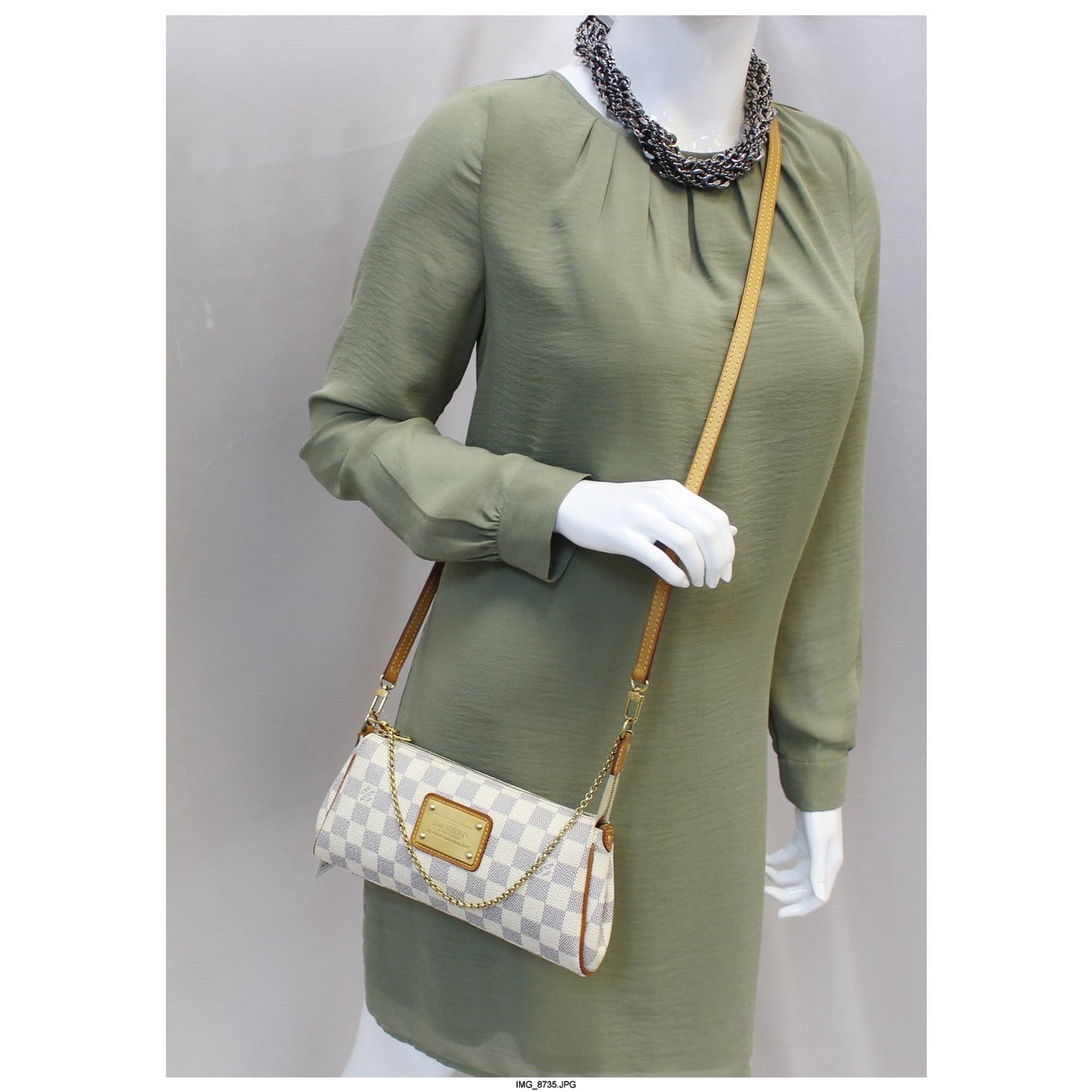 LOUIS VUITTON Eva Clutch Damier Azur Crossbody Bag