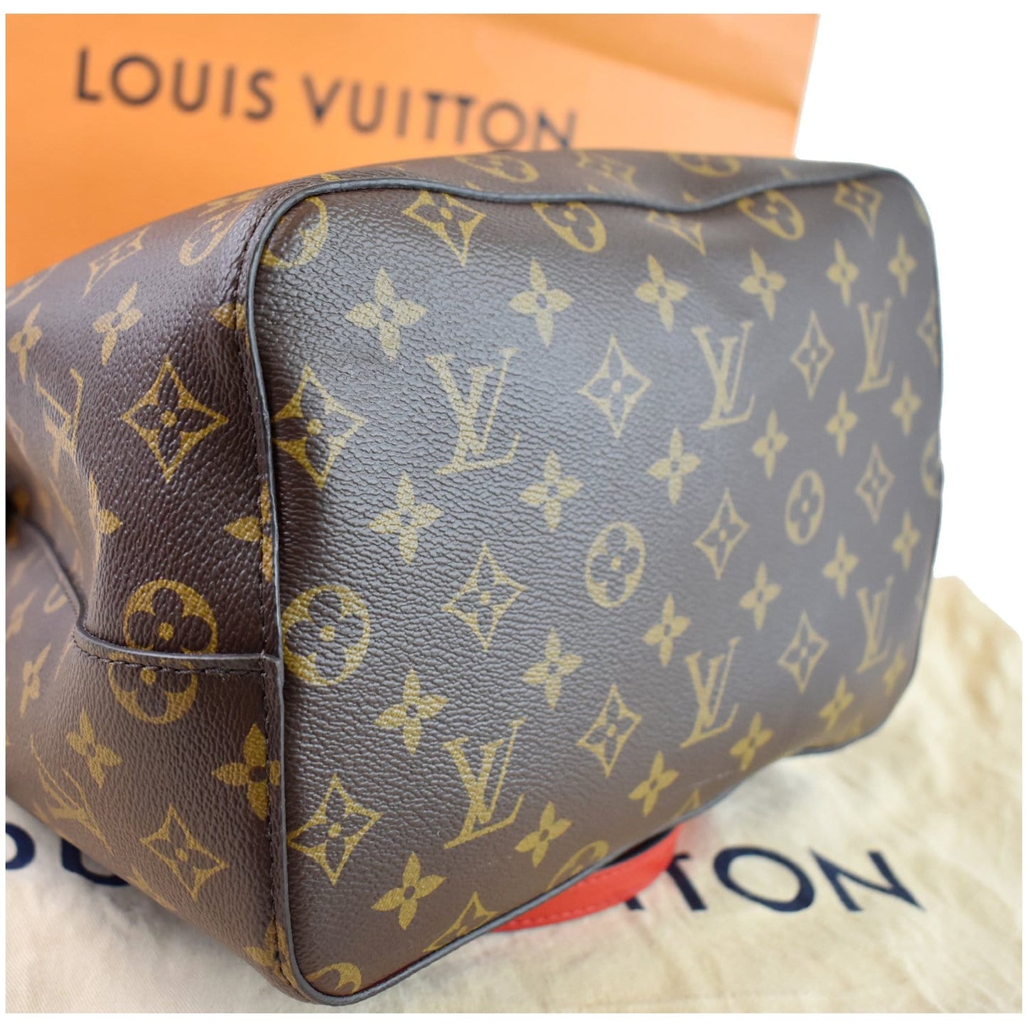 LOUIS VUITTON Neonoe Monogram Canvas Shoulder Bag Coquelicot