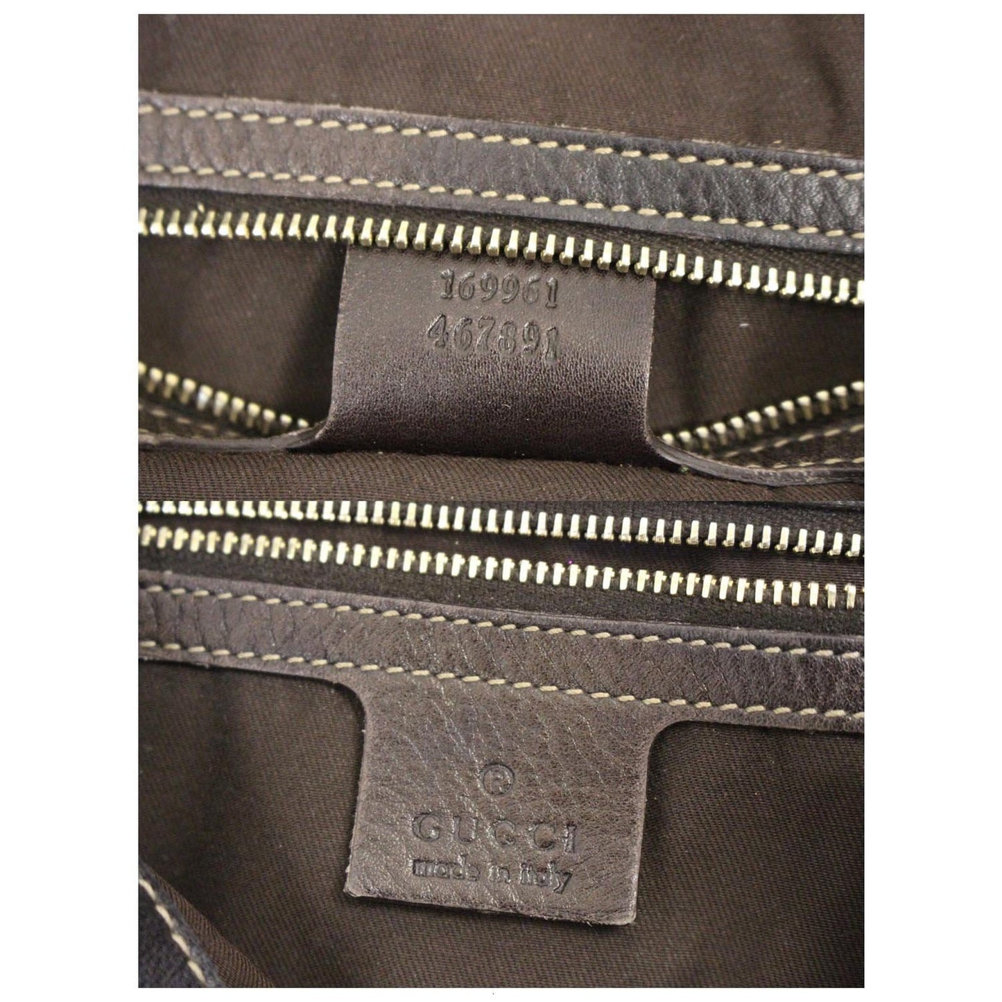 GUCCI GG Canvas Peggy Medium Bamboo Top Handle Bag Brown