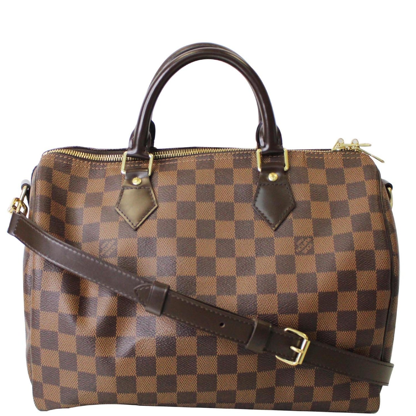 LOUIS VUITTON Speedy 30 Bandouliere Damier Ebene Shoulder Bag Brown