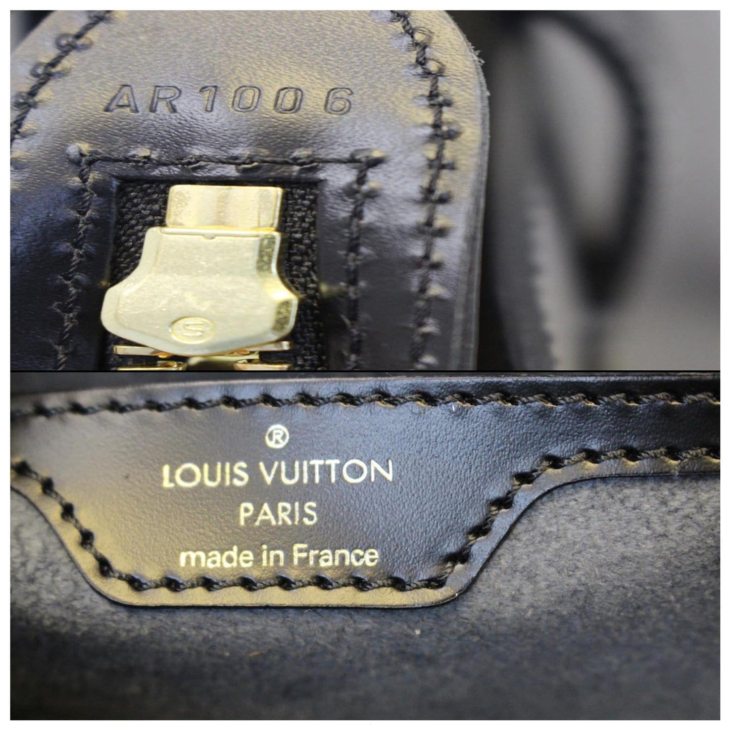 LOUIS VUITTON Saint Jacques Epi Leather Shoulder Bag Black