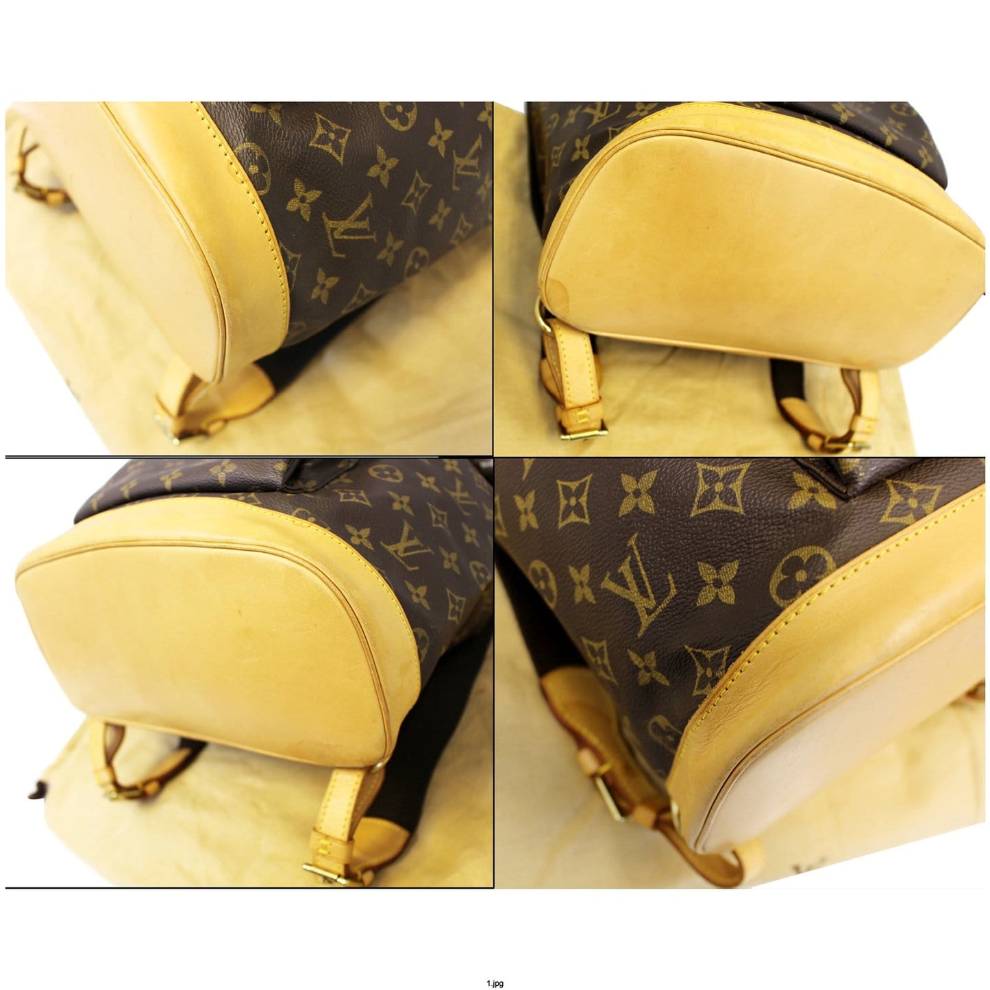 LOUIS VUITTON Montsouris GM Monogram Canvas Backpack Bag Brown