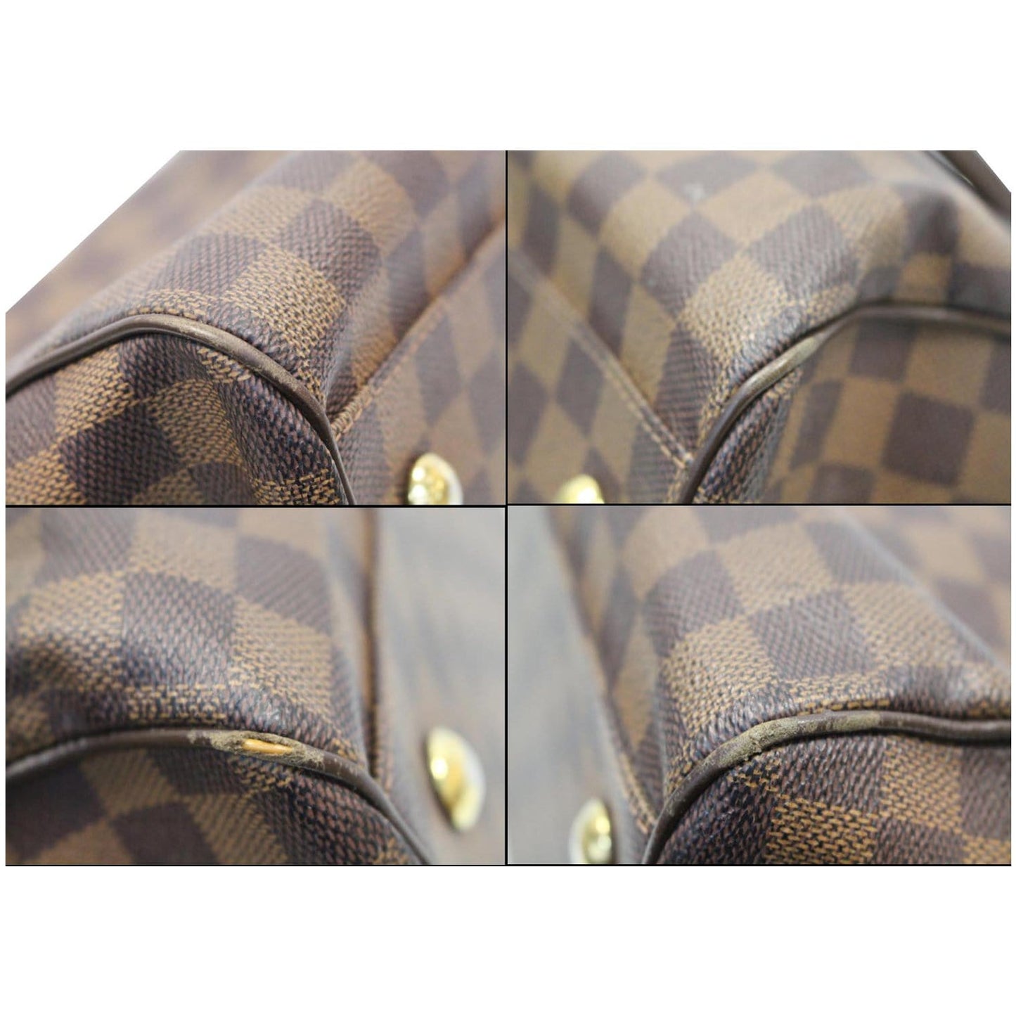 LOUIS VUITTON Trevi GM Damier Ebene Shoulder Handbag Brown