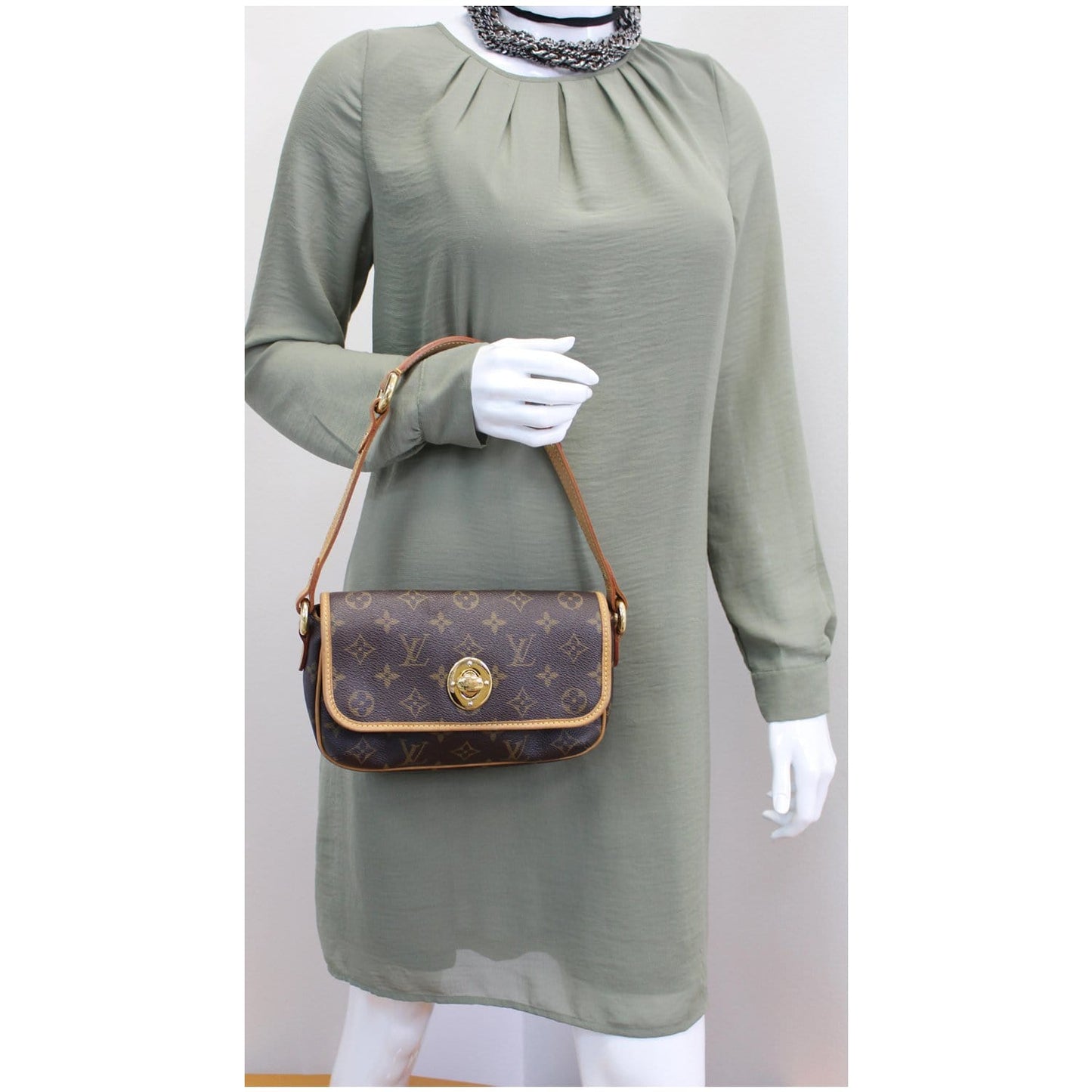 LOUIS VUITTON Tikal PM Monogram Canvas Shoulder Bag Brown