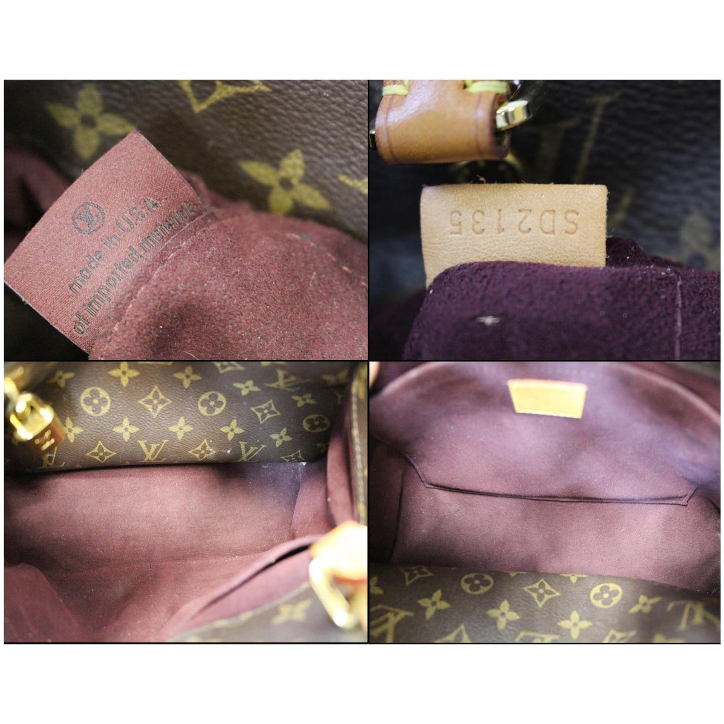 LOUIS VUITTON Montaigne MM Monogram Canvas Shoulder Bag Brown