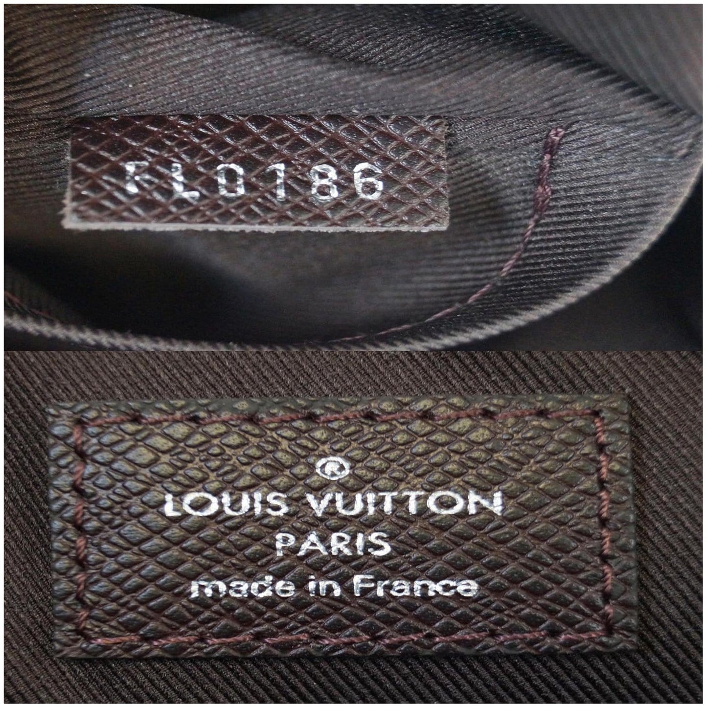 LOUIS VUITTON Porte-Documents Voyage PM Taiga Leather Briefcase Bag Brown