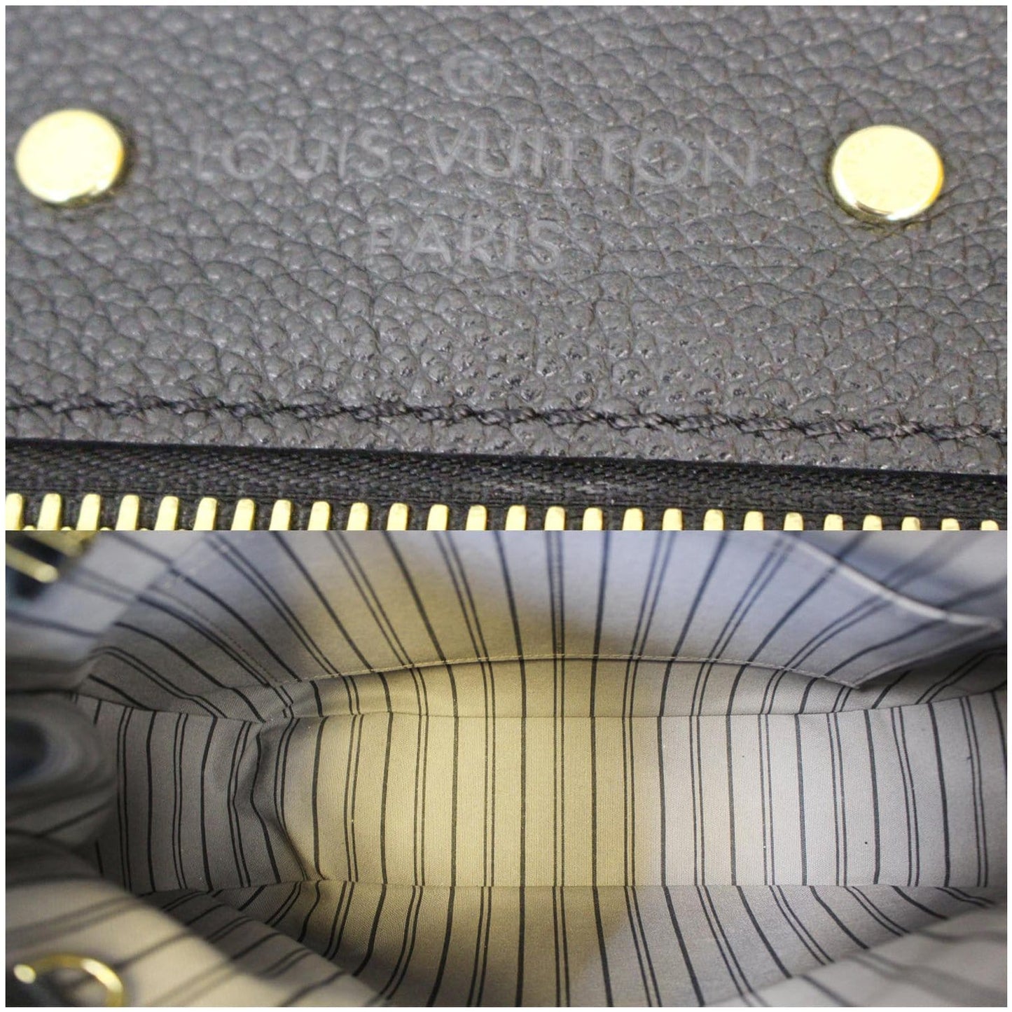 LOUIS VUITTON Spontini Empreinte Leather Shoulder Bag Black