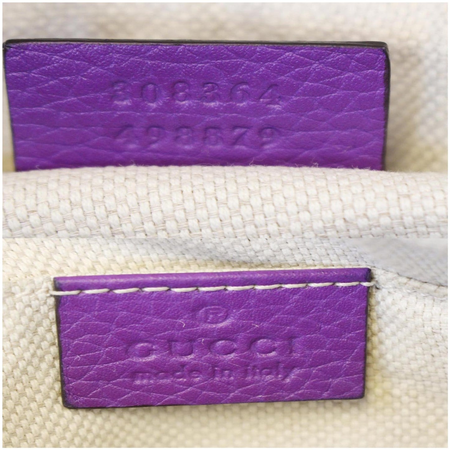 GUCCI Soho Disco Pebbled Leather Small Crossbody Bag 308364 Purple