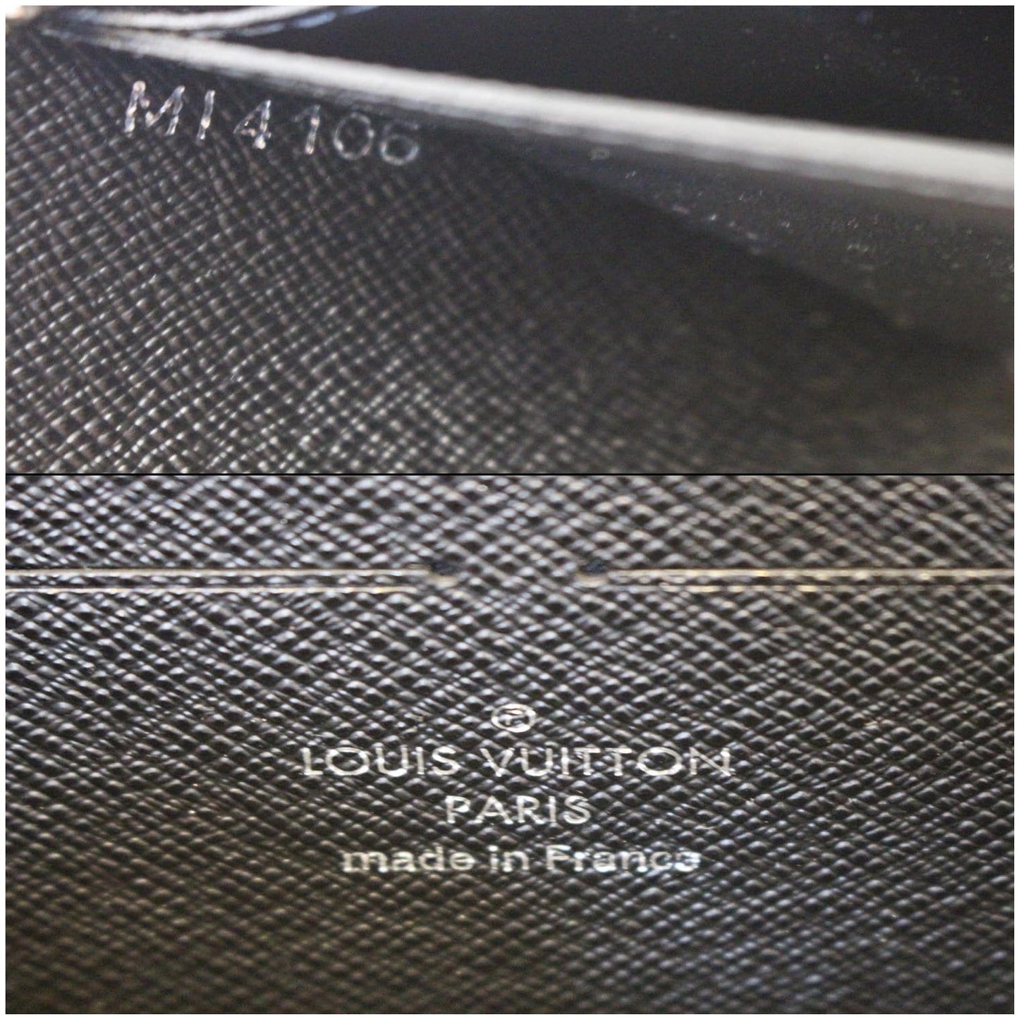 LOUIS VUITTON Clemence Epi Leather Wallet Black